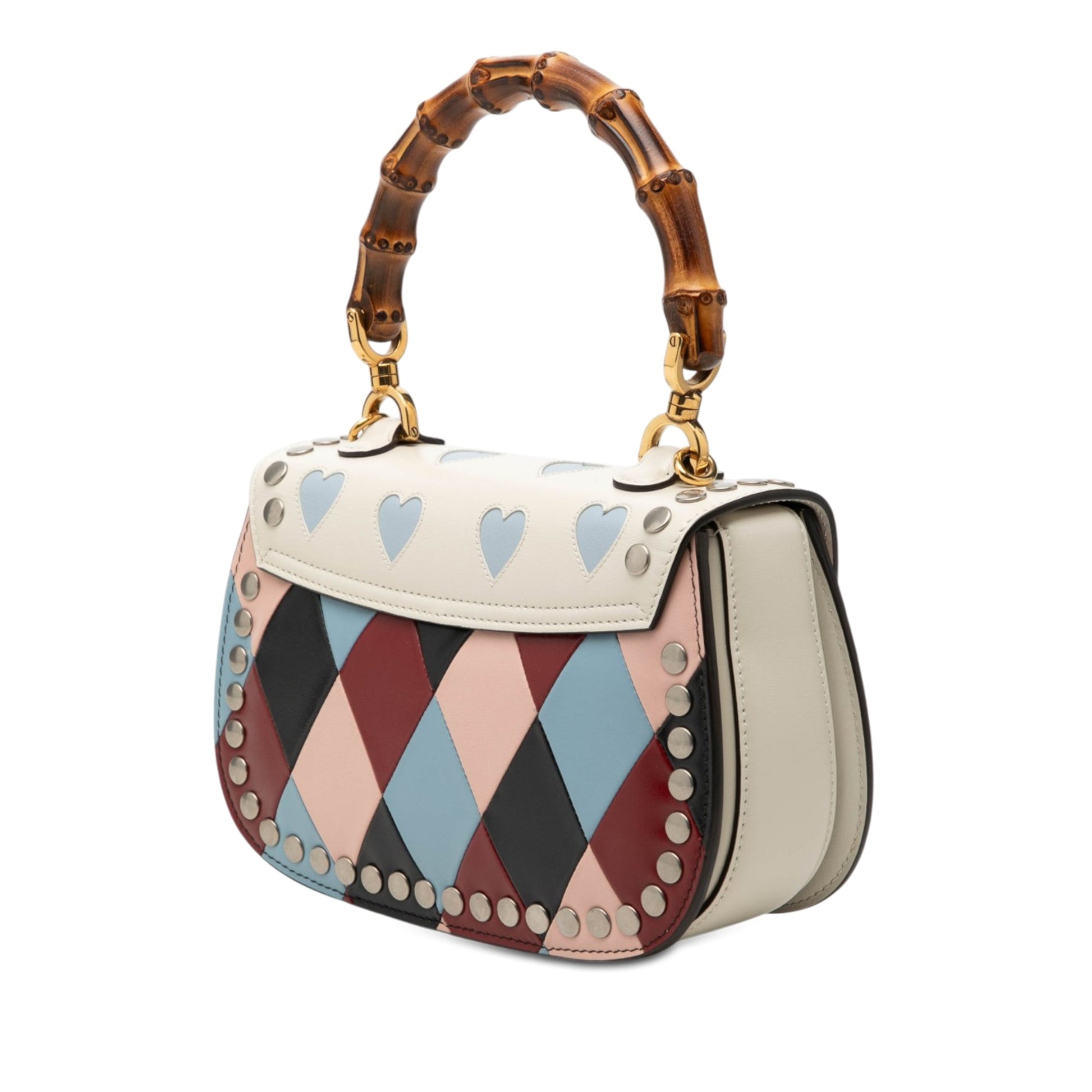 Gucci Small Calfskin Lovelight Bamboo Top Handle Bag