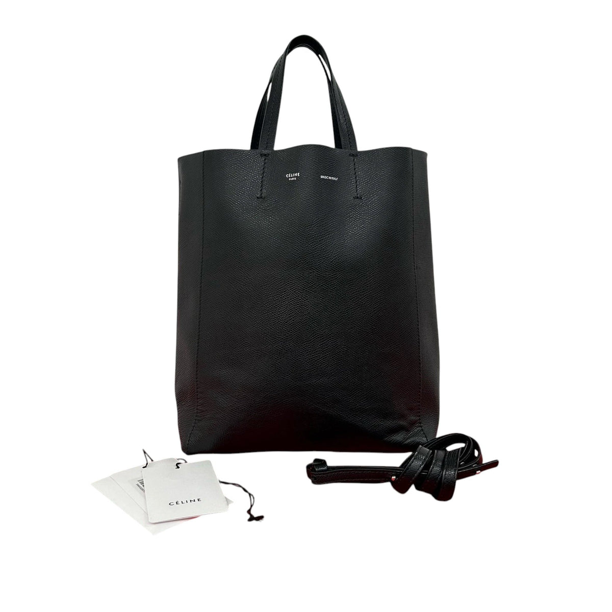 Celine Small Grained Calfskin Vertical Cabas Tote