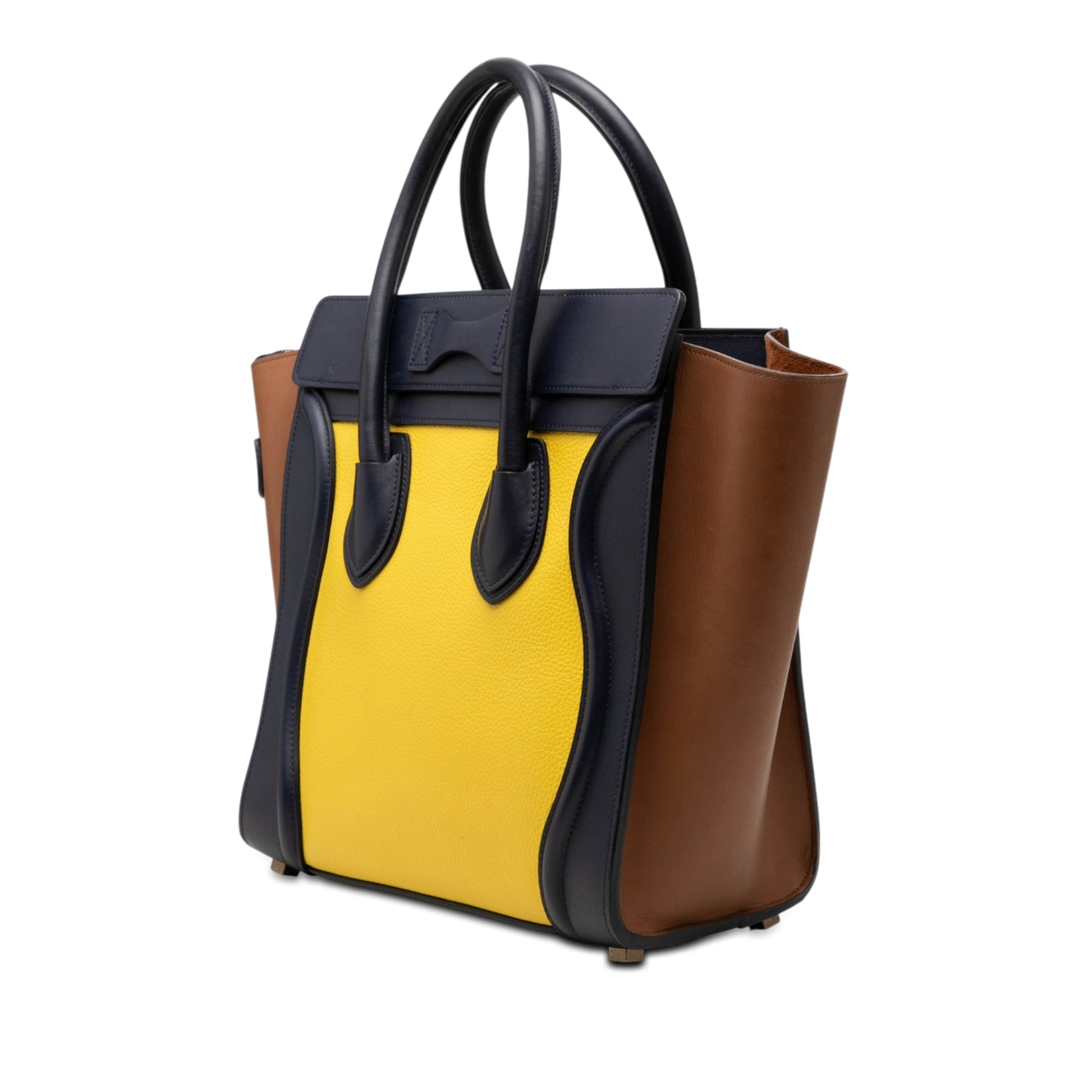 Celine Micro Tricolor Leather Luggage Tote