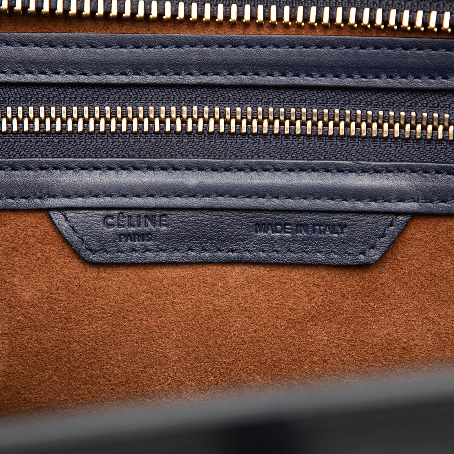 Celine Micro Tricolor Leather Luggage Tote