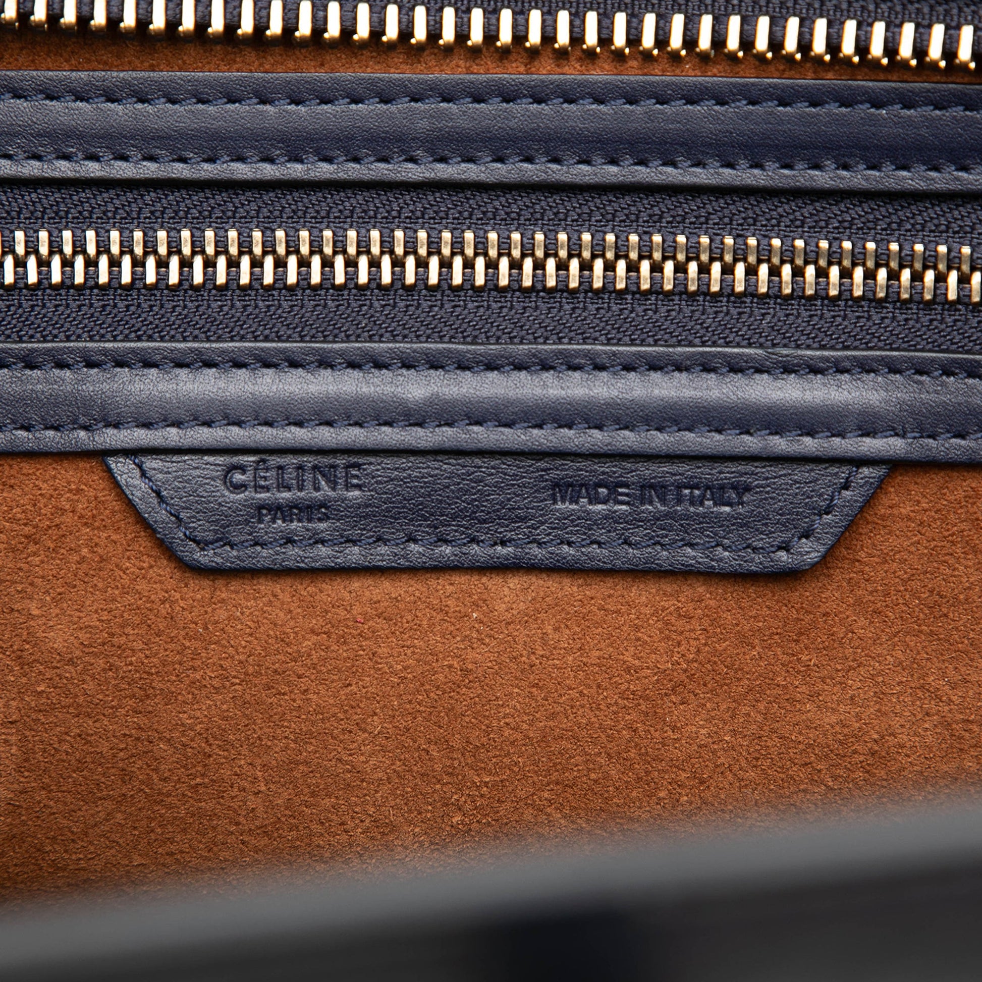 Celine Micro Tricolor Leather Luggage Tote