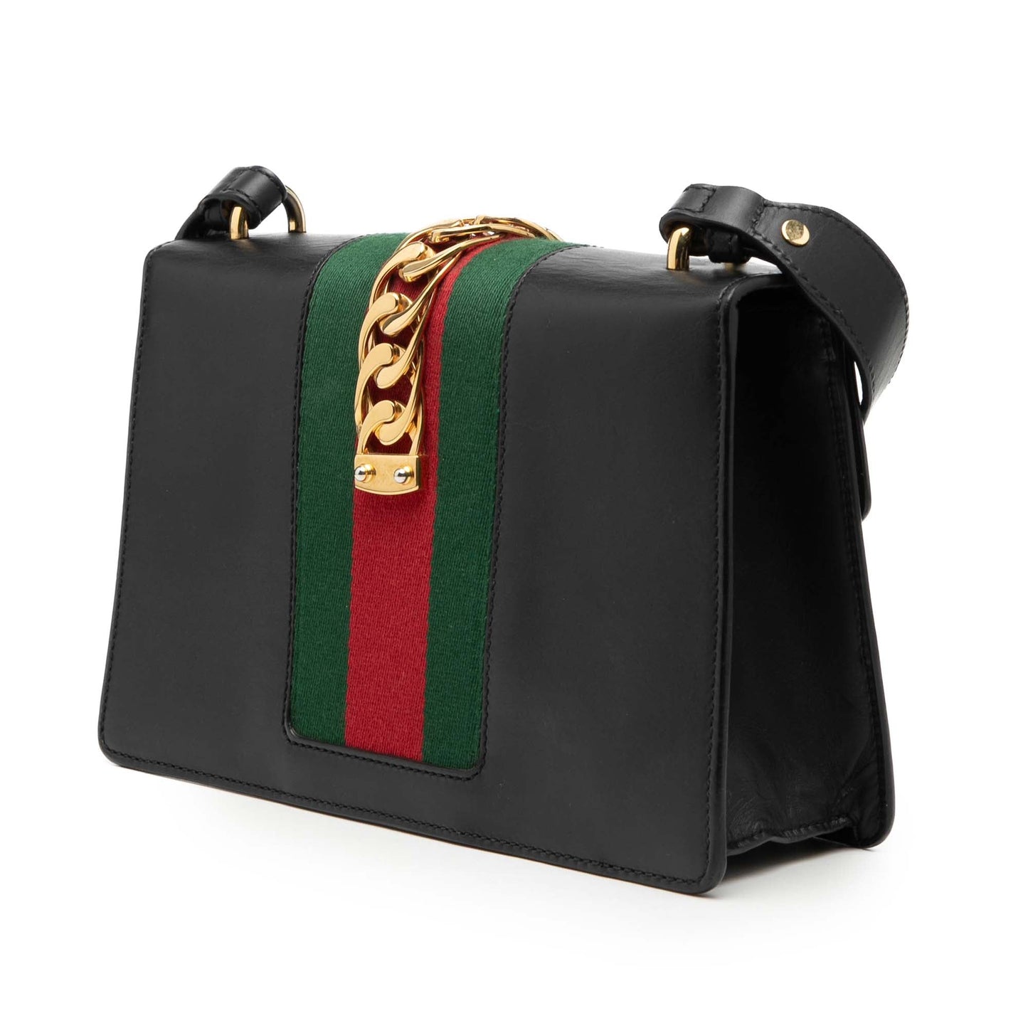 Gucci Small Leather Web Sylvie Satchel