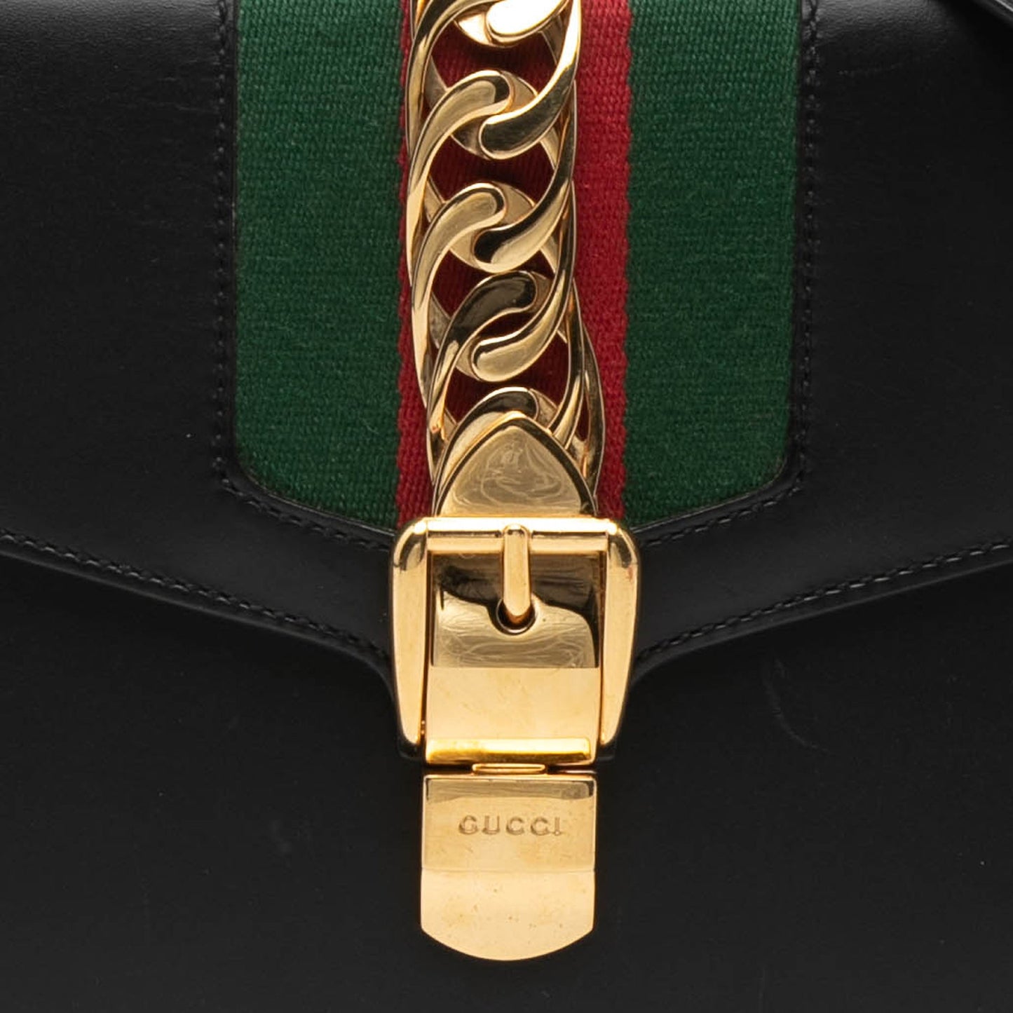 Gucci Small Leather Web Sylvie Satchel