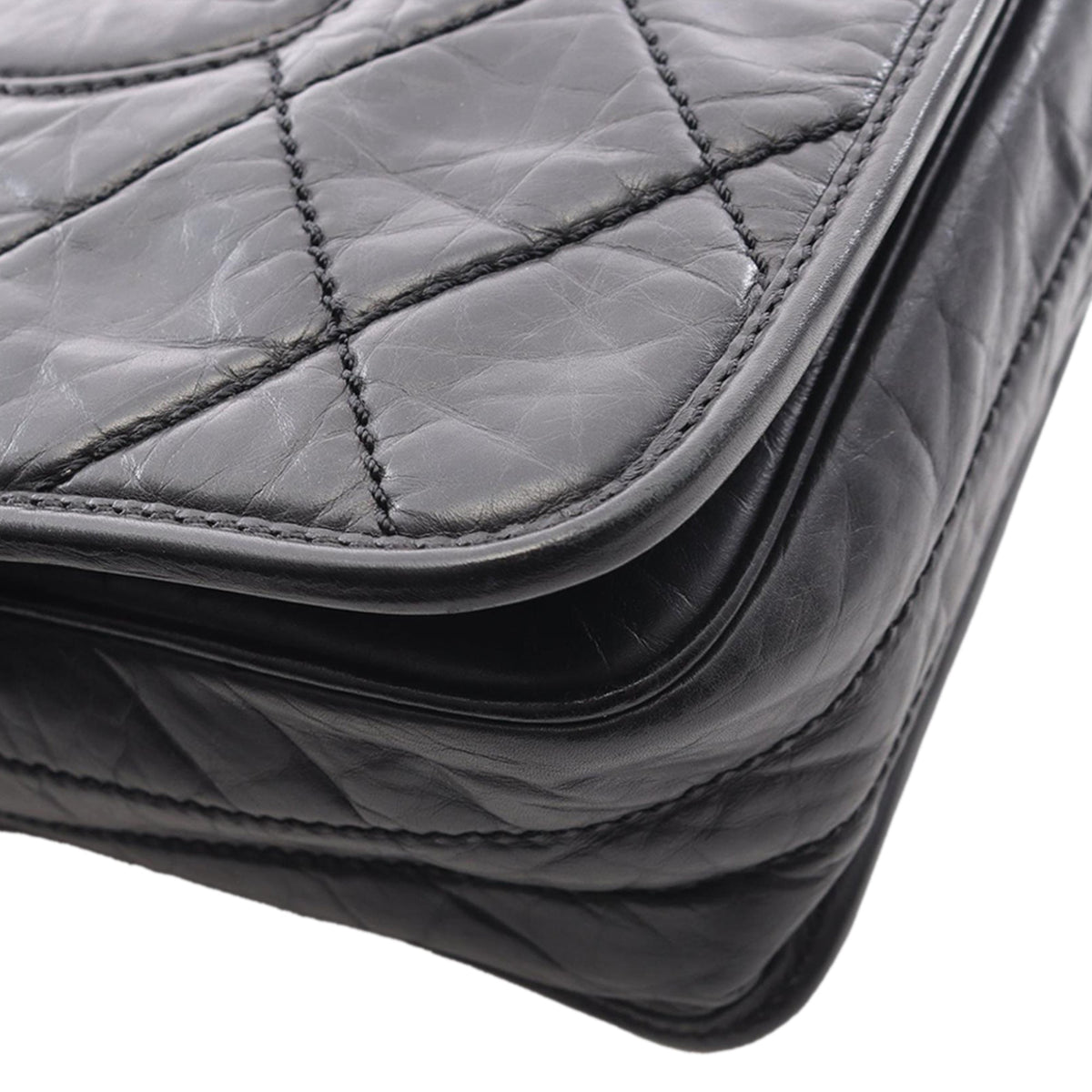 Chanel CC Aged Calfskin Logo Flap Messenger Bag