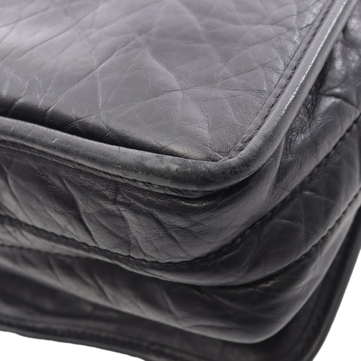 Chanel CC Aged Calfskin Logo Flap Messenger Bag