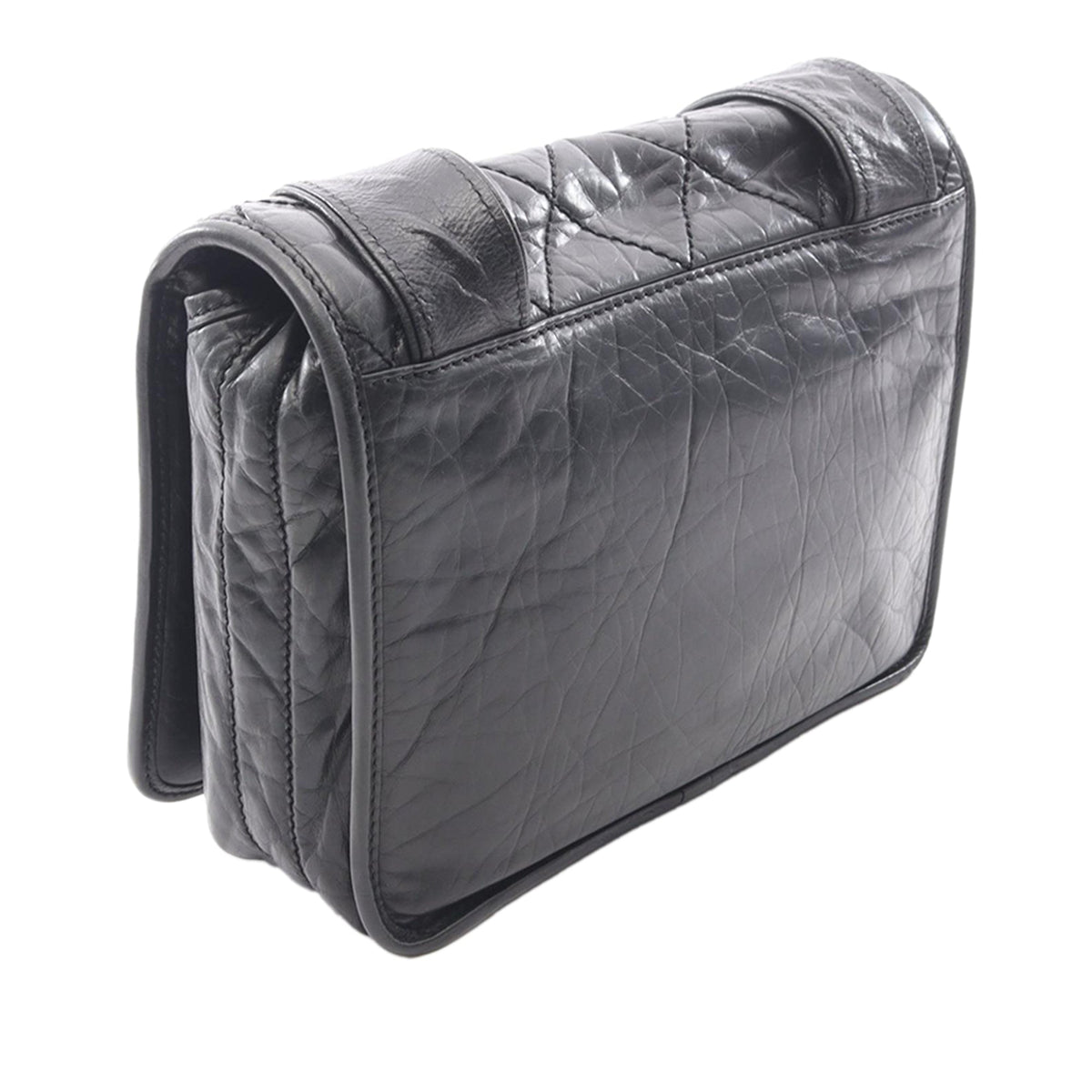 Chanel CC Aged Calfskin Logo Flap Messenger Bag