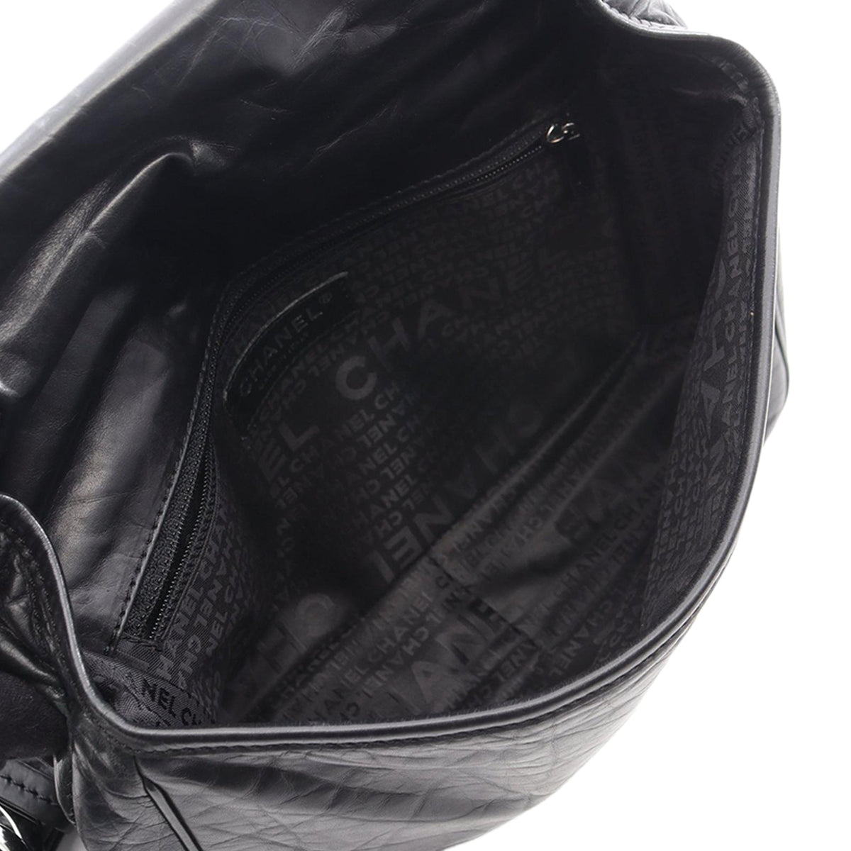 Chanel CC Aged Calfskin Logo Flap Messenger Bag
