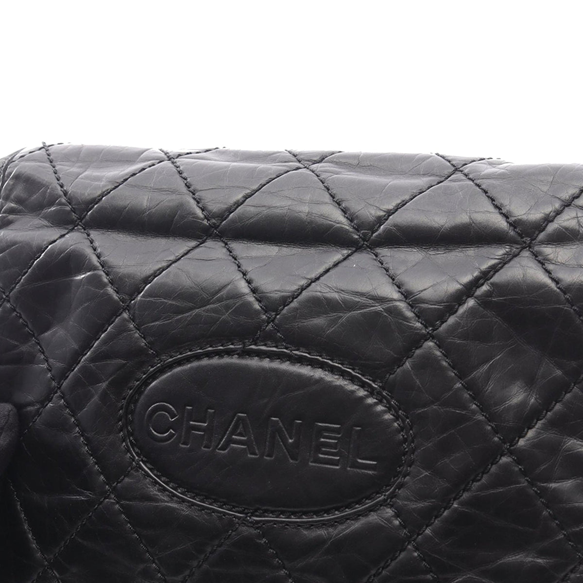 Chanel CC Aged Calfskin Logo Flap Messenger Bag
