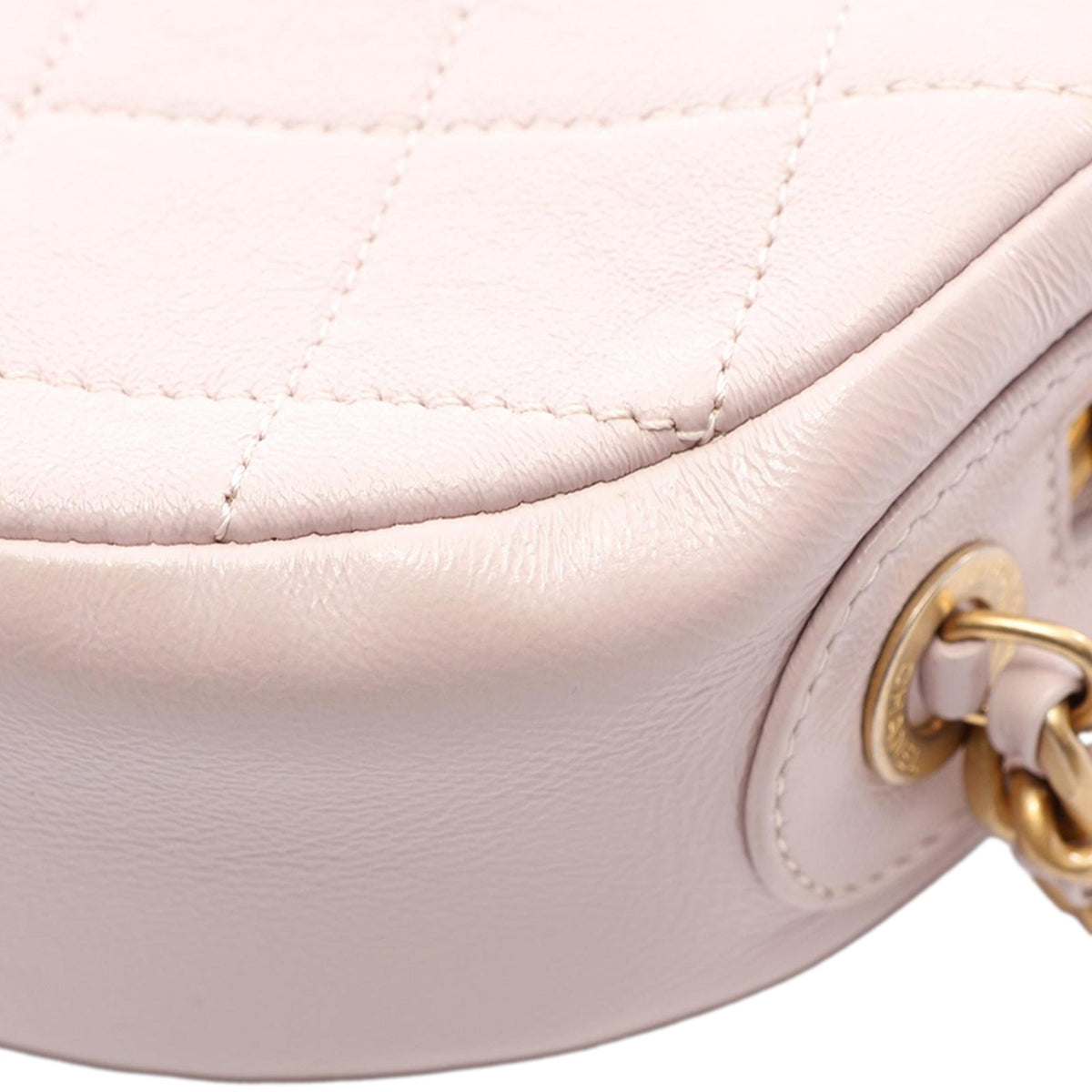 Chanel CC Quilted Lambskin Round Crossbody — Pink