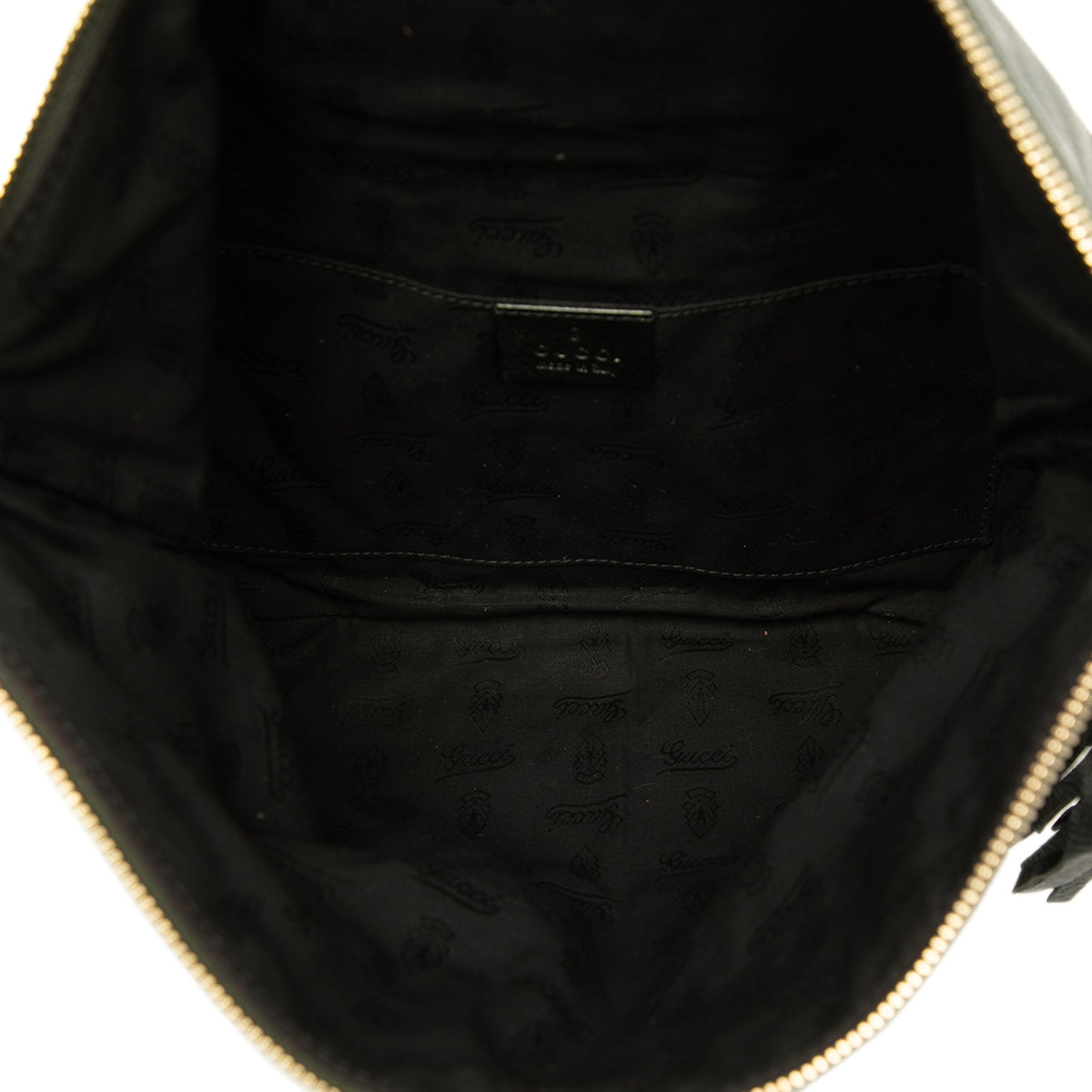 Gucci Calfskin Bamboo Tassel Lucy Fold Over Clutch — Black