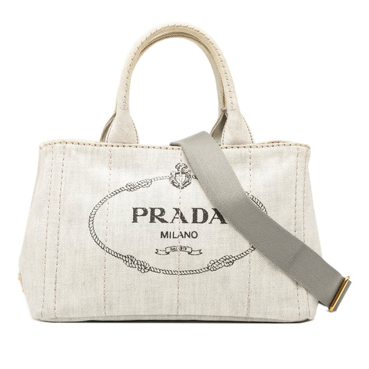 Prada Small Denim Canapa Logo Satchel