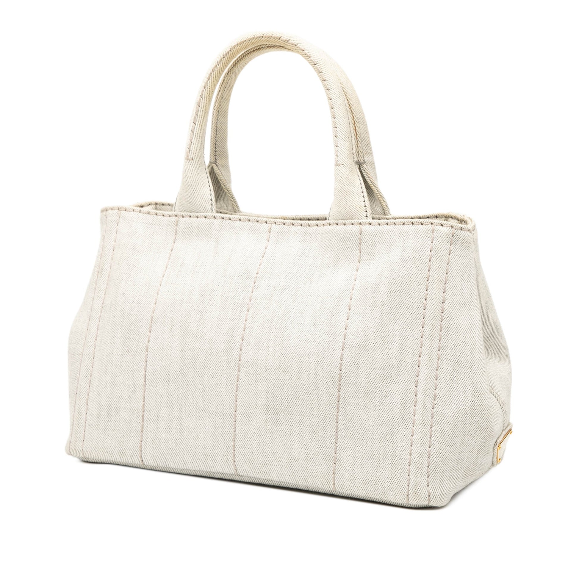 Prada Small Denim Canapa Logo Satchel