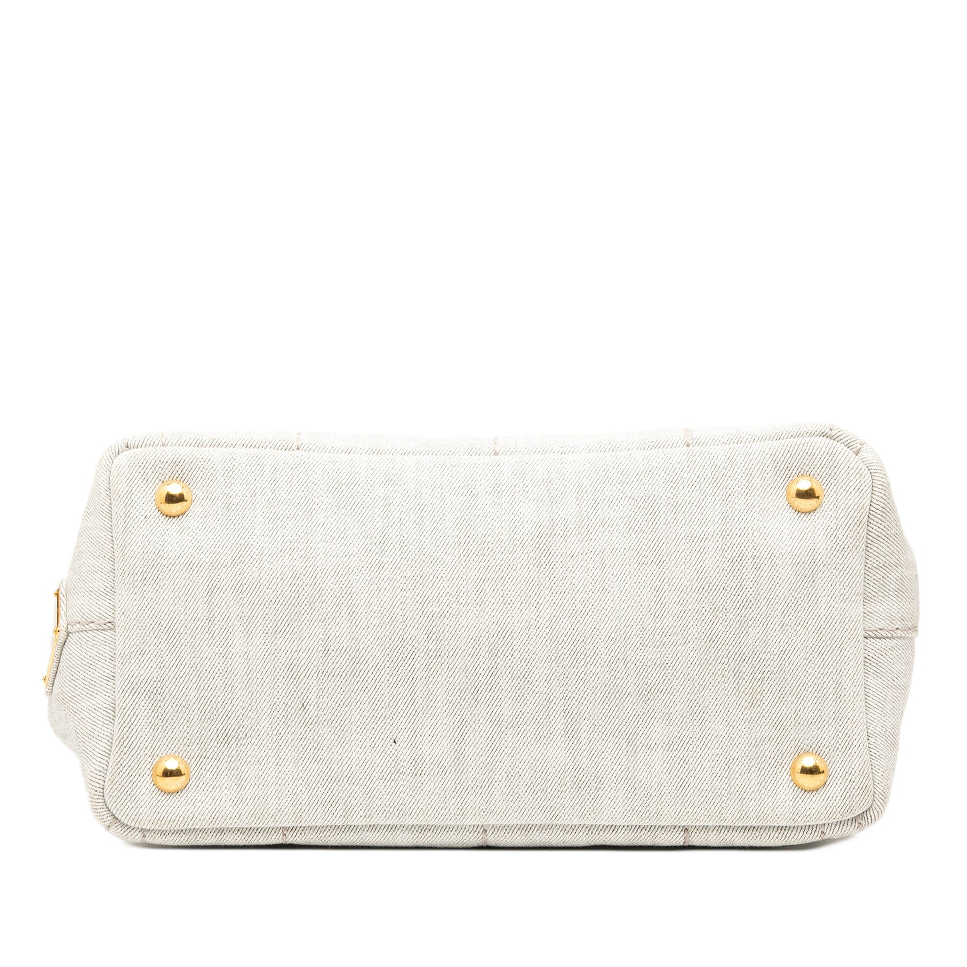 Prada Small Denim Canapa Logo Satchel