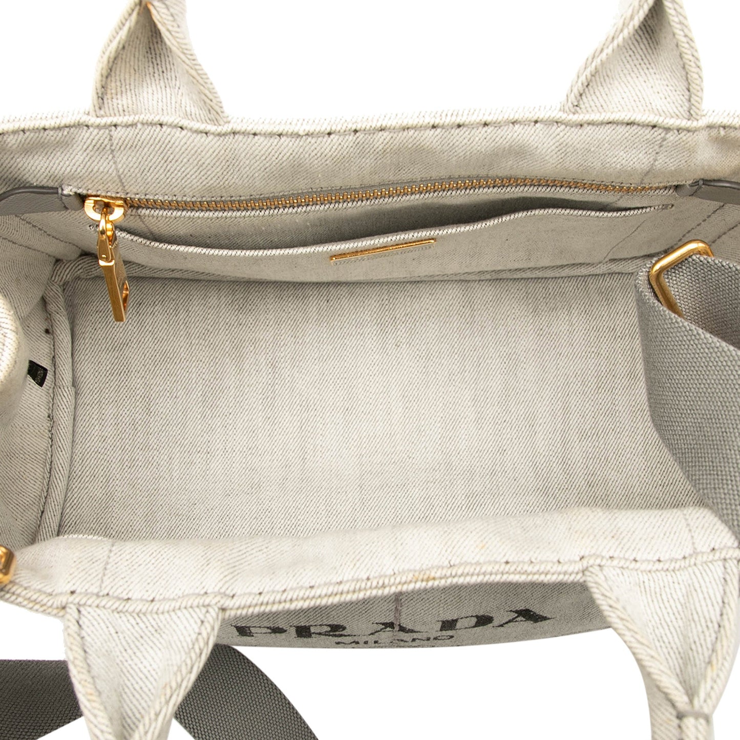 Prada Small Denim Canapa Logo Satchel