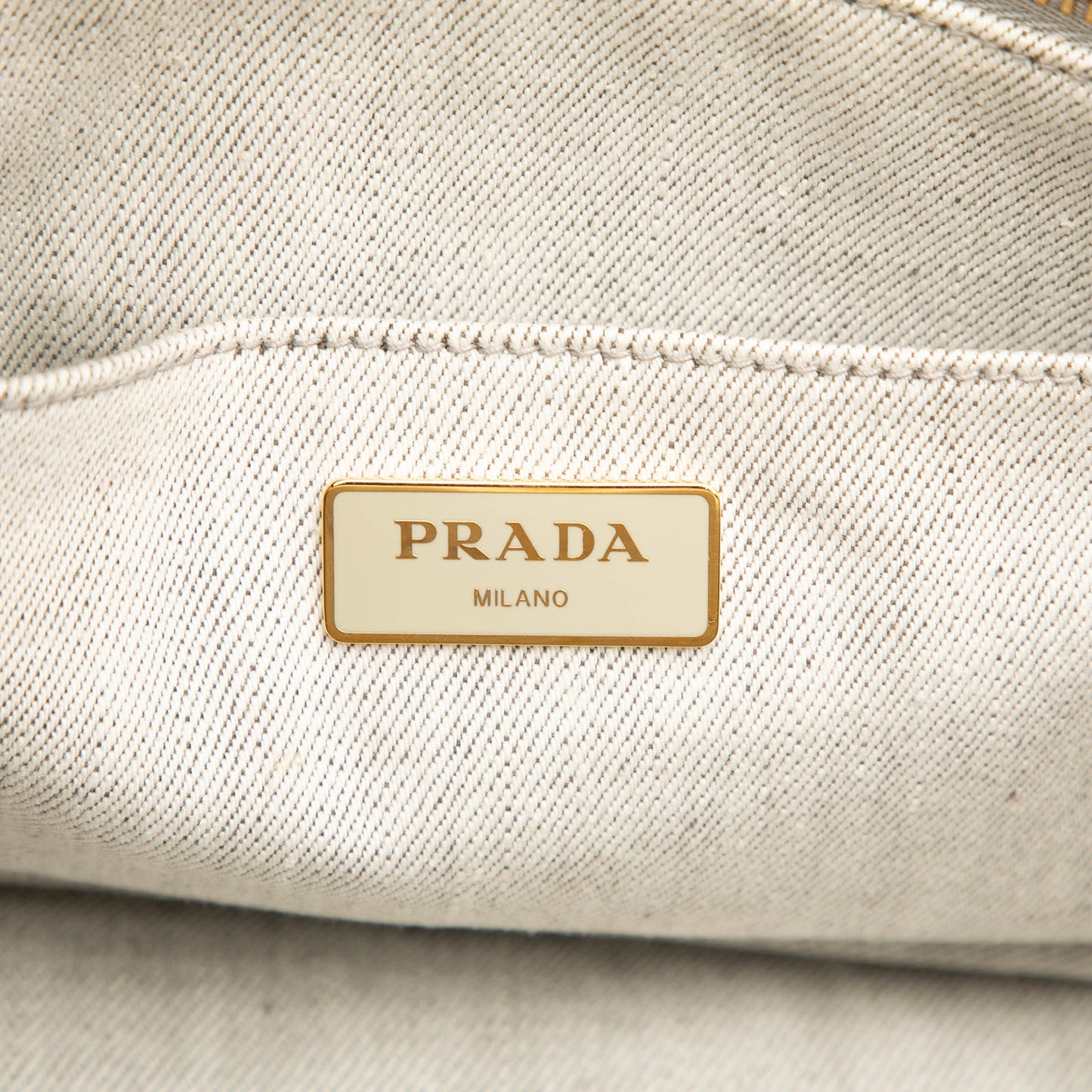 Prada Small Denim Canapa Logo Satchel
