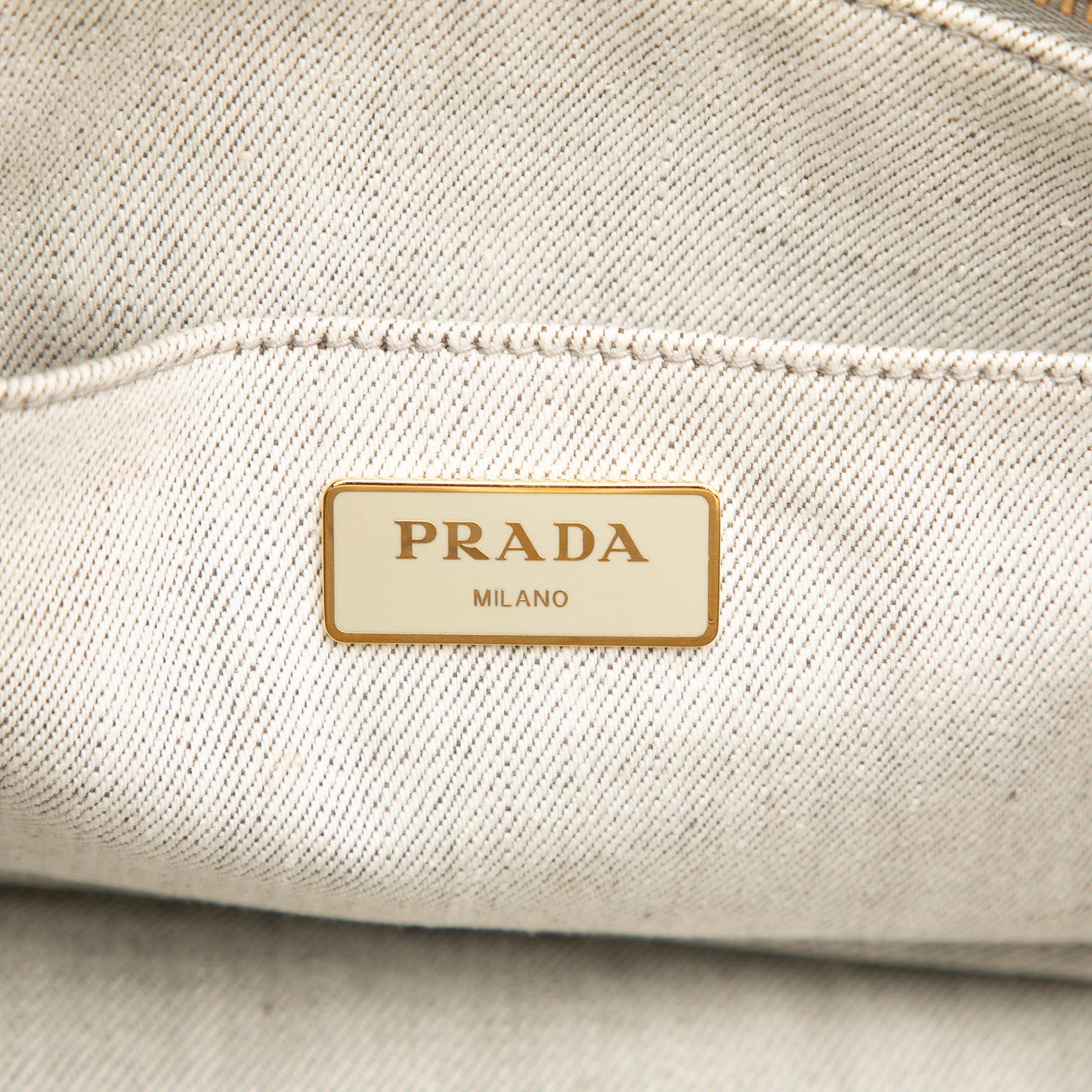 Prada Small Denim Canapa Logo Satchel