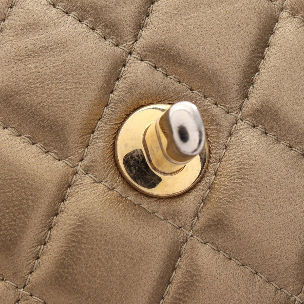 Chanel CC Quilted Metallic Lambskin Wallet on Chain — Gold
