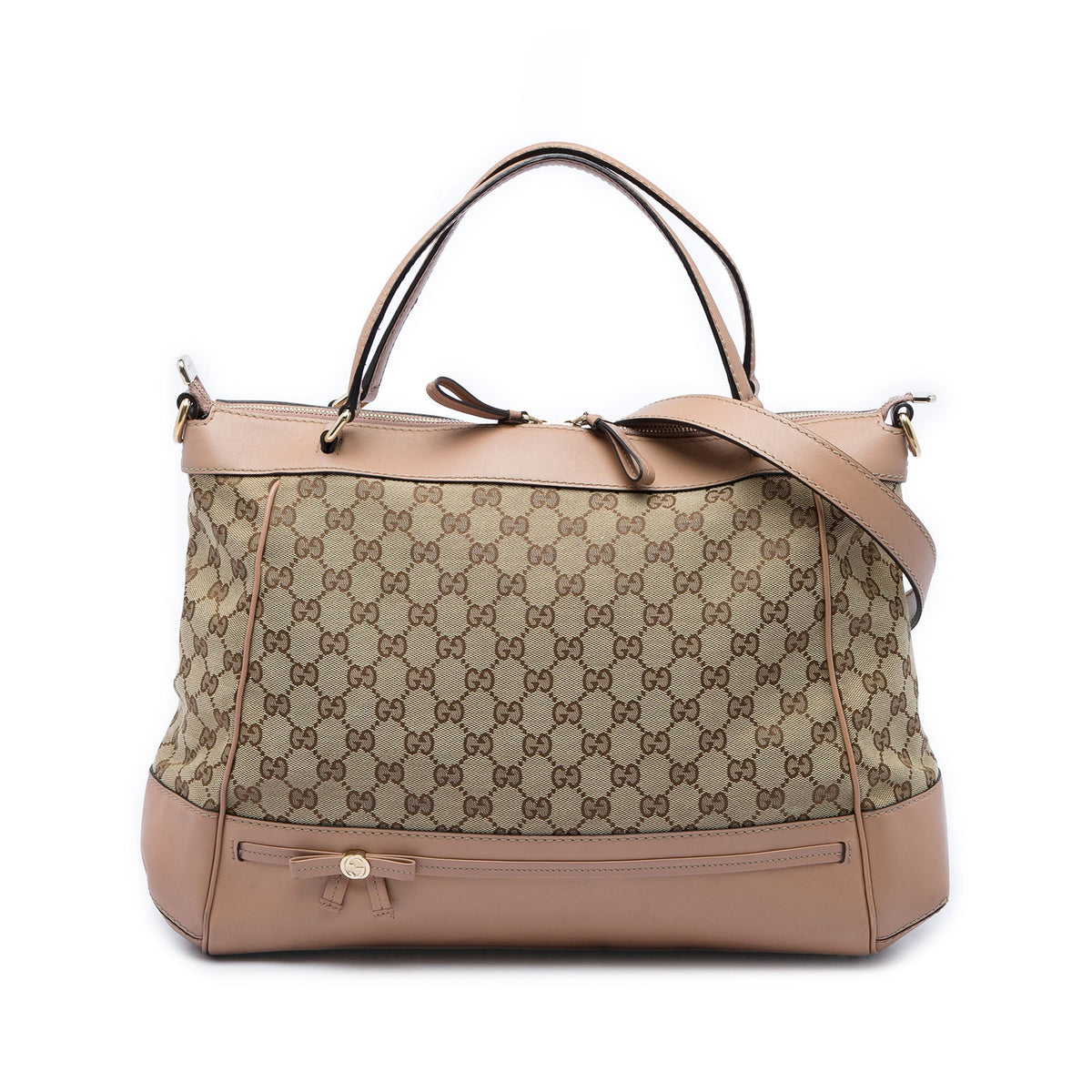 Gucci GG Canvas Mayfair Satchel — Beige