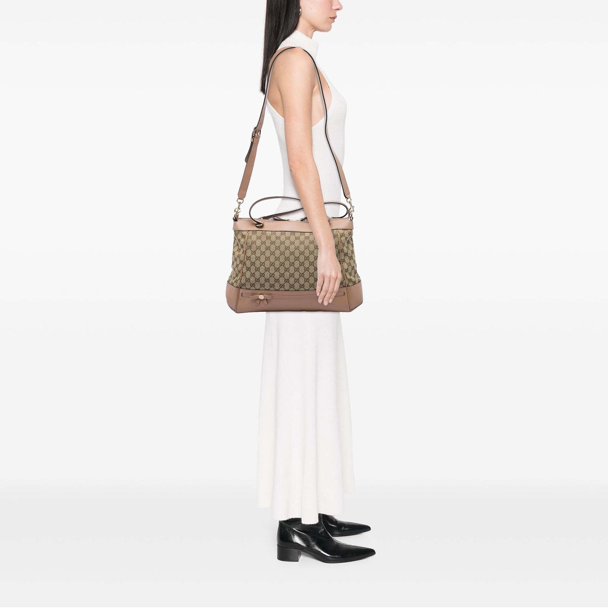 Gucci GG Canvas Mayfair Satchel — Beige