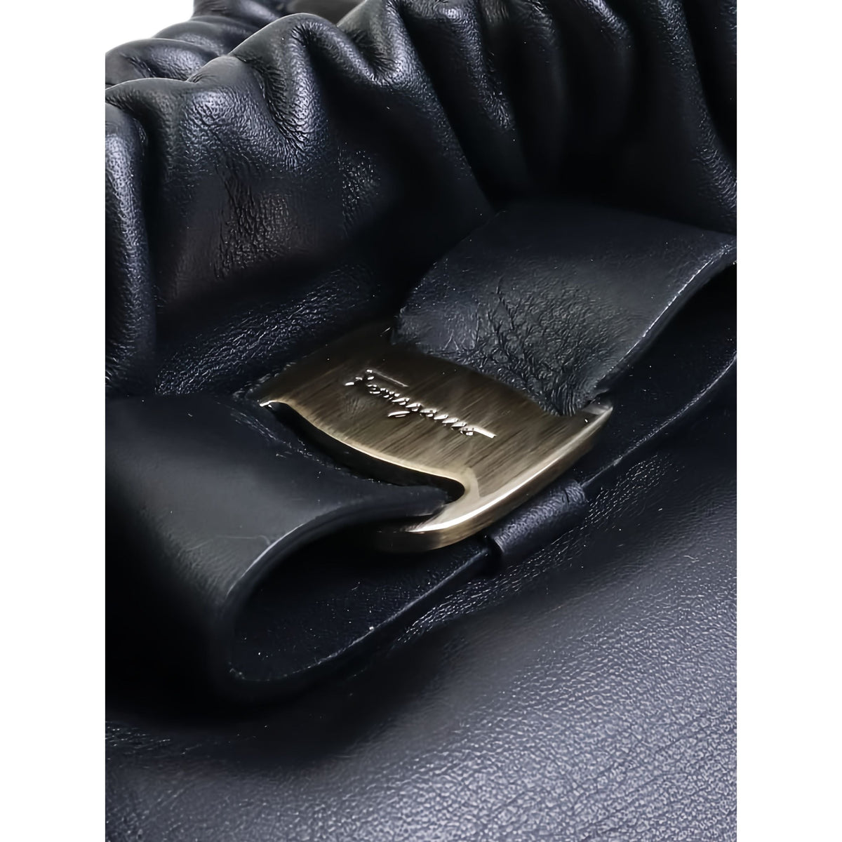 Ferragamo Leather Vara Bow Handbag — Black