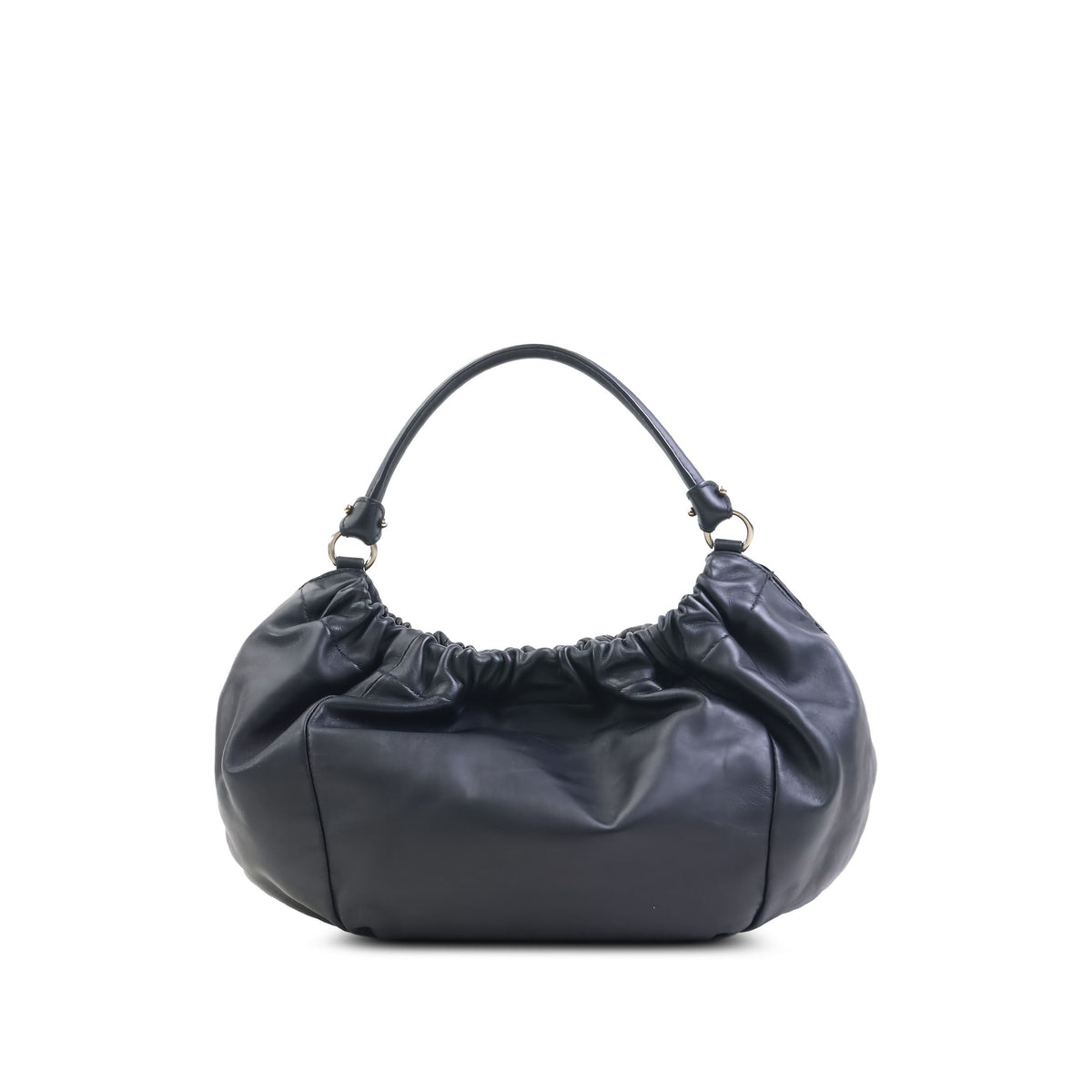 Ferragamo Leather Vara Bow Handbag — Black