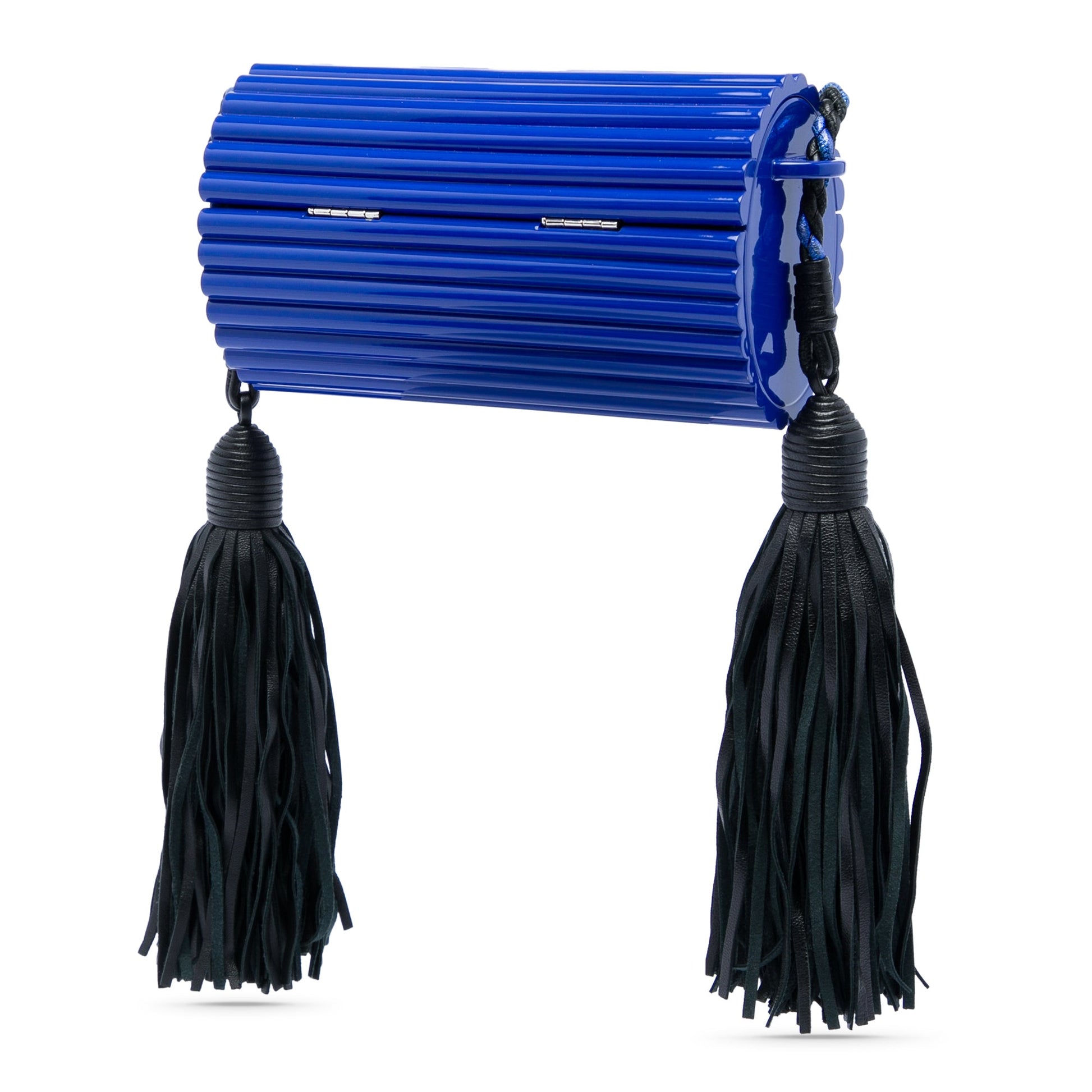 Saint Laurent Ribbed Acrylic and Lambskin Fringe Monogram Opium Box Bag