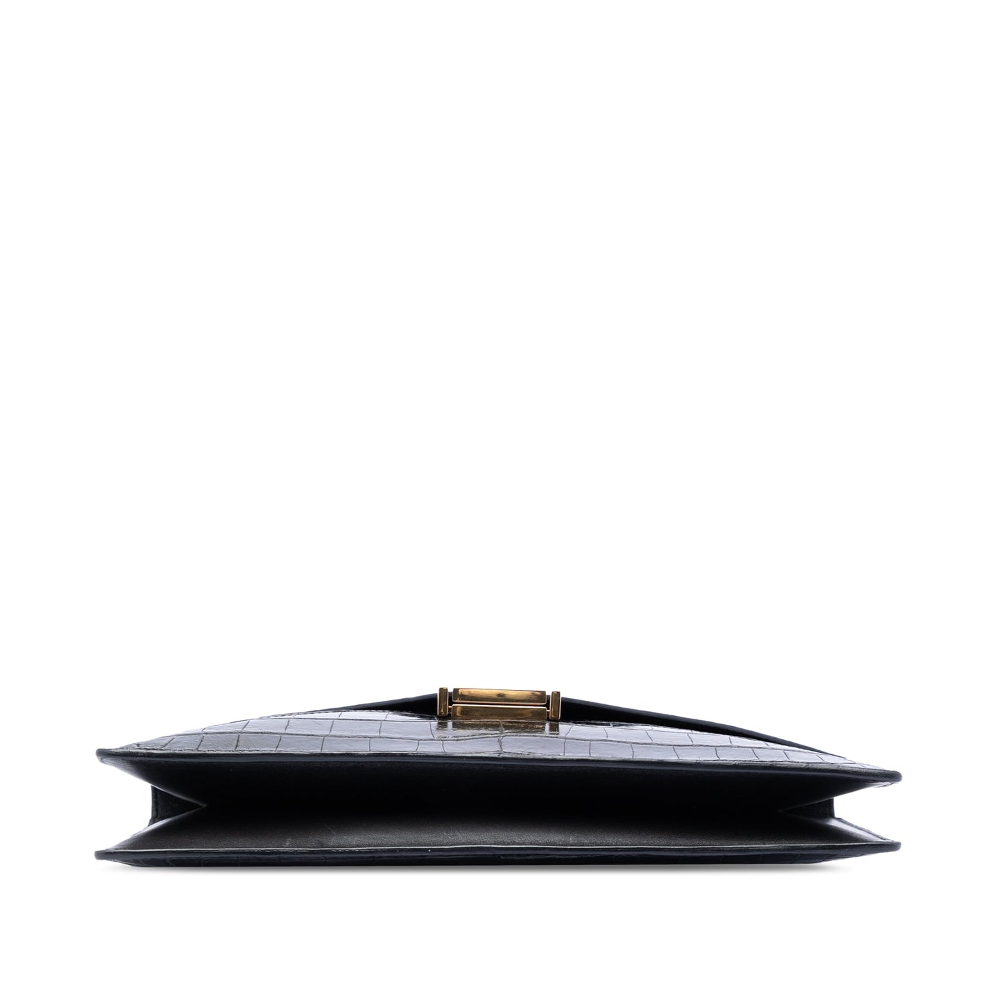 Celine Croc Embossed Leather Envelope Clutch