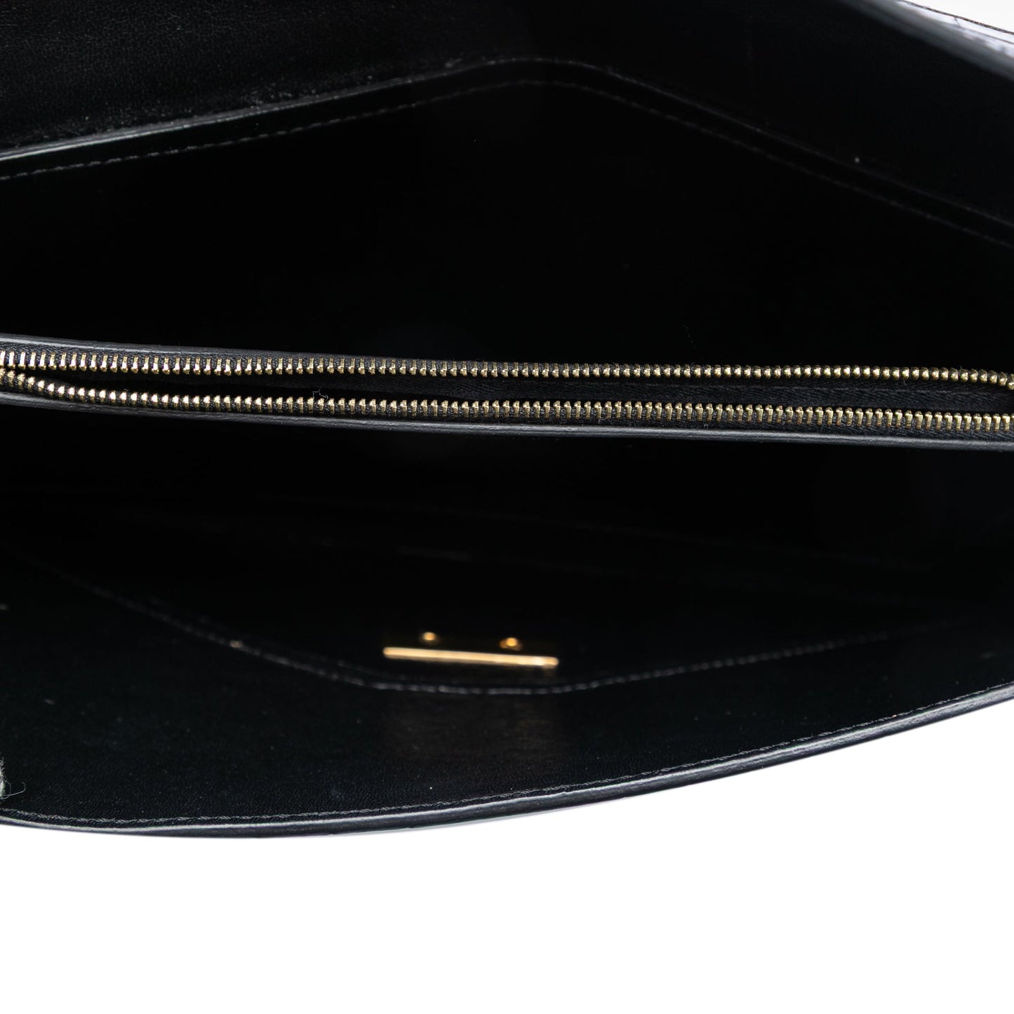 Celine Croc Embossed Leather Envelope Clutch