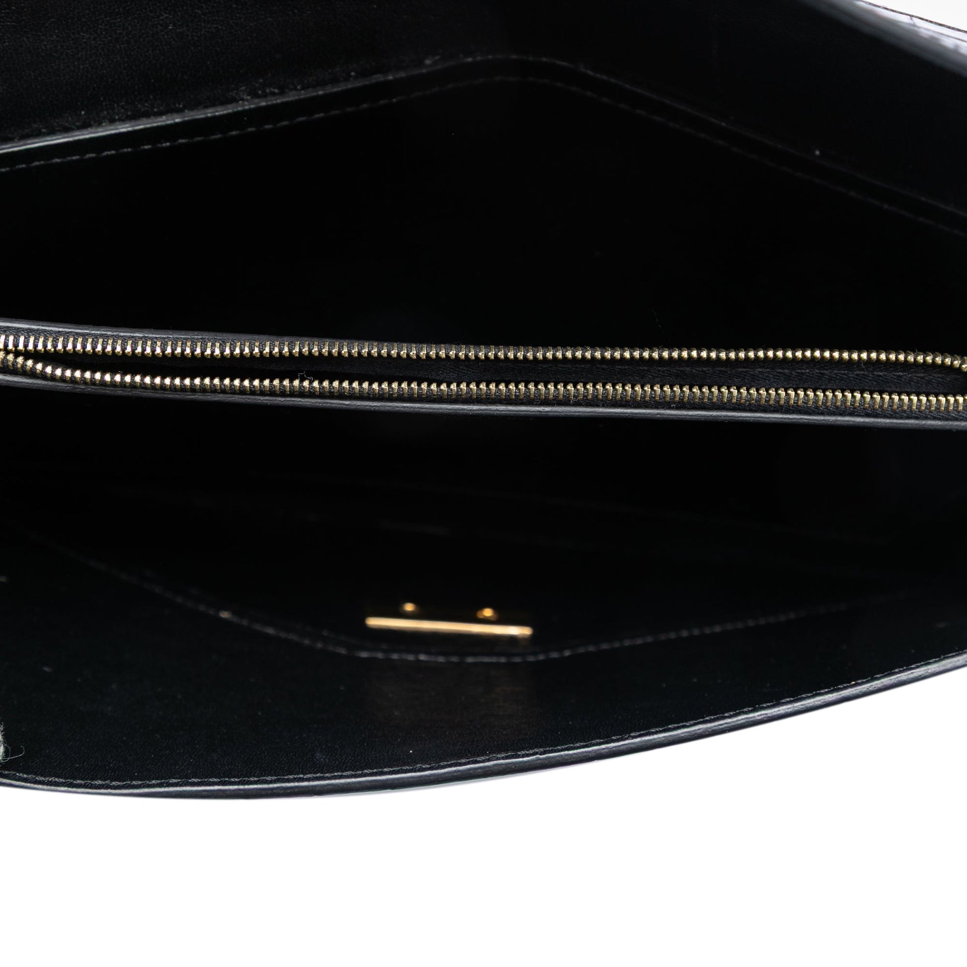 Celine Croc Embossed Leather Envelope Clutch