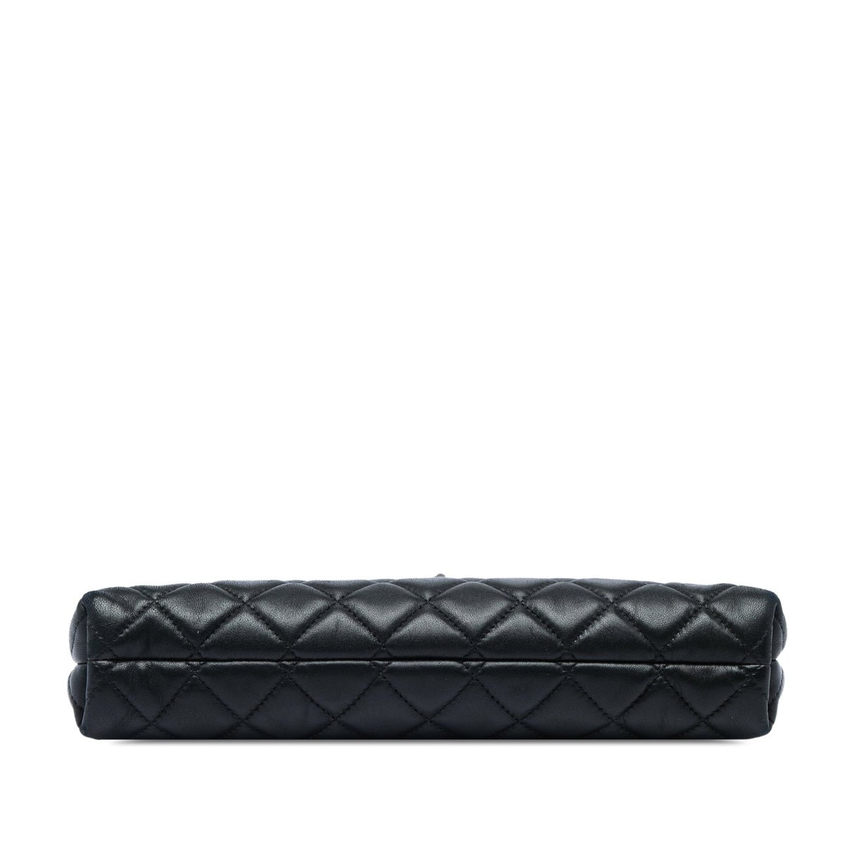 Chanel Quilted Lambskin Kiss Lock Clutch — Black