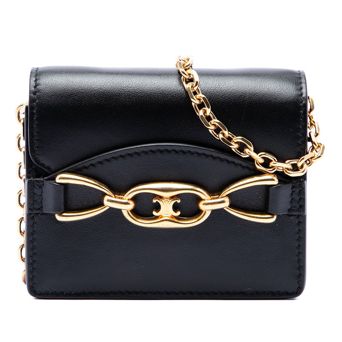 Celine Mini Smooth Calfskin Triomphe Maillon Wallet on Chain