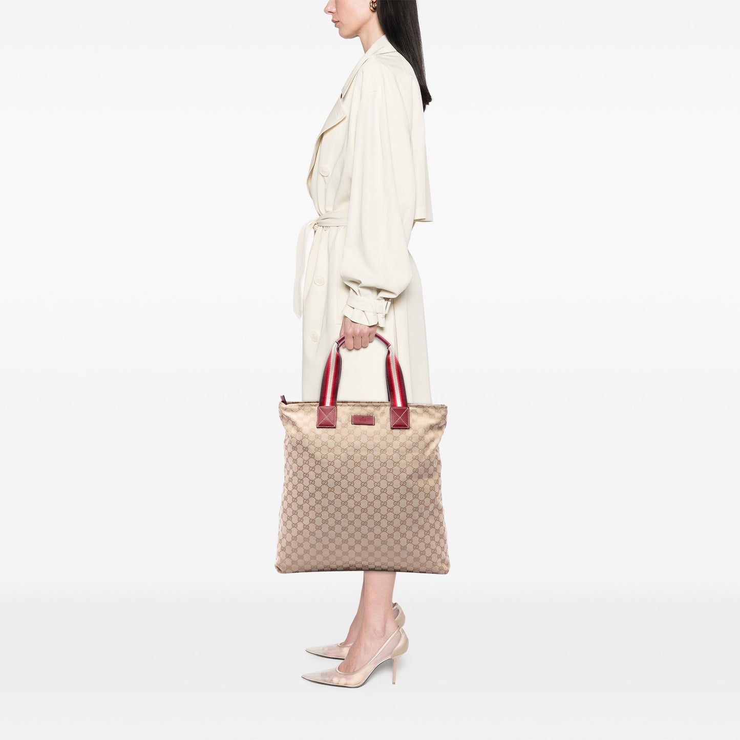 Gucci GG Canvas Web Vertical Tote