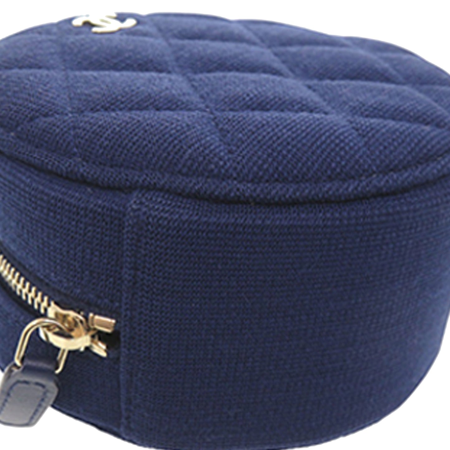 Chanel CC Quilted Jersey Round Clutch with Chain