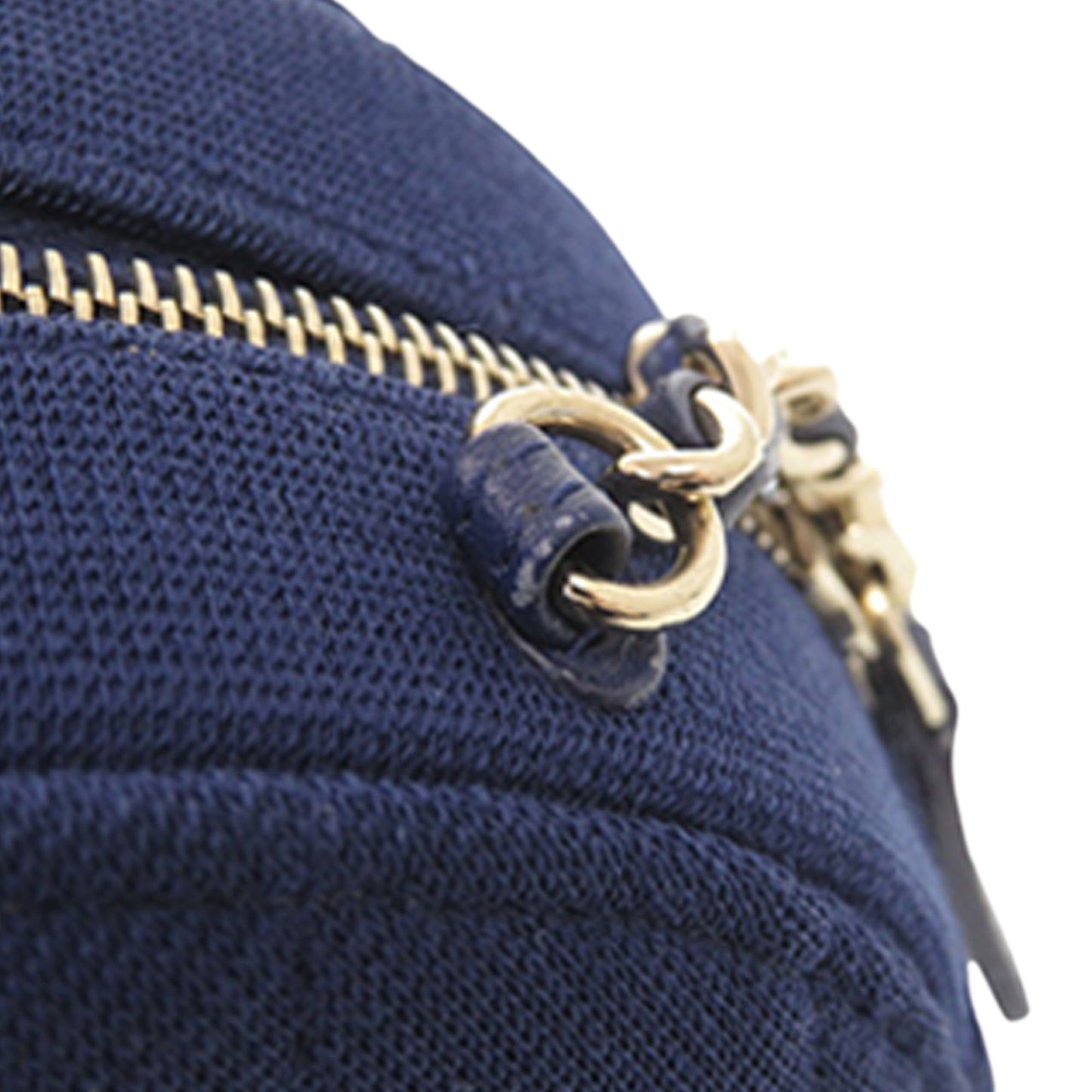Chanel CC Quilted Jersey Round Clutch with Chain