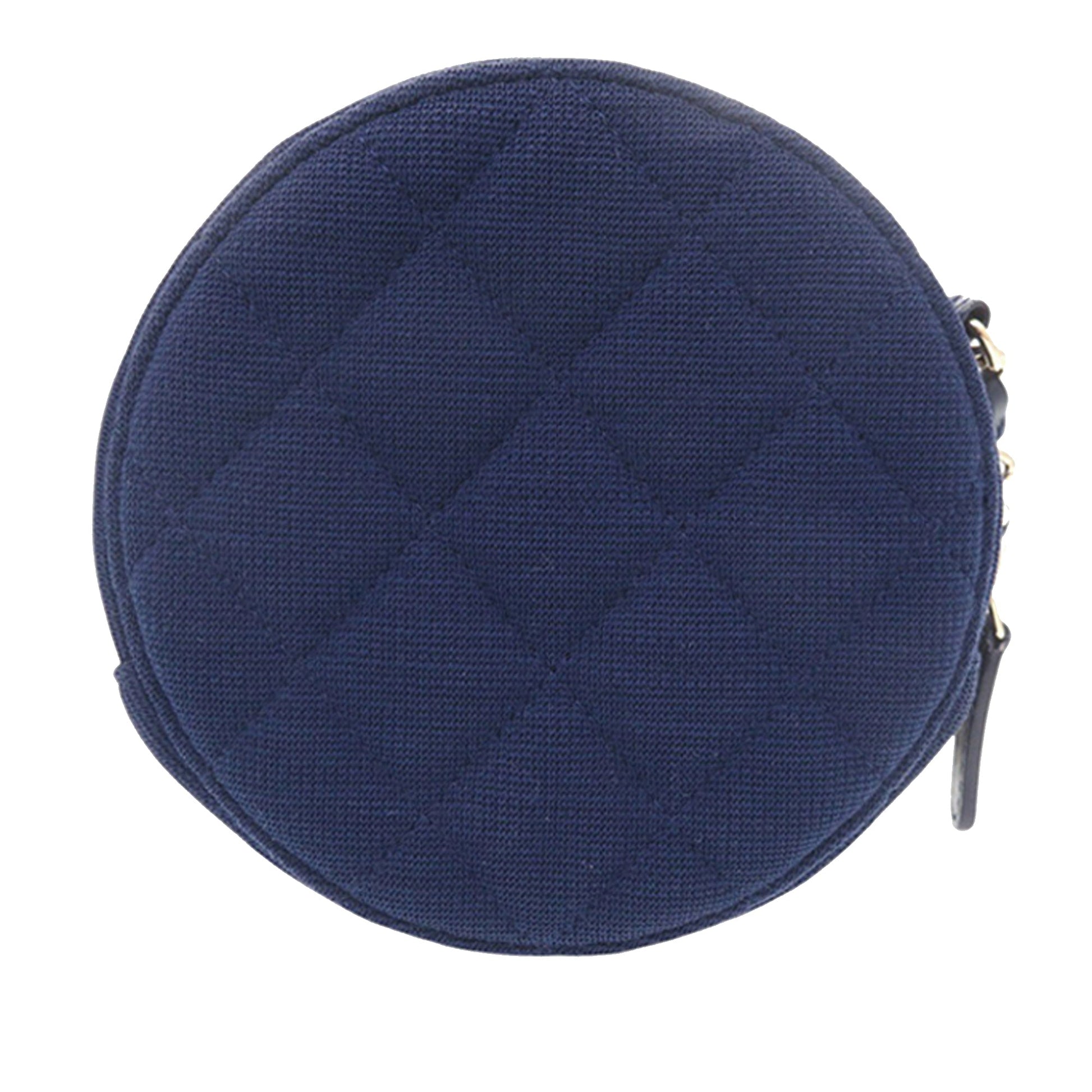 Chanel CC Quilted Jersey Round Clutch with Chain