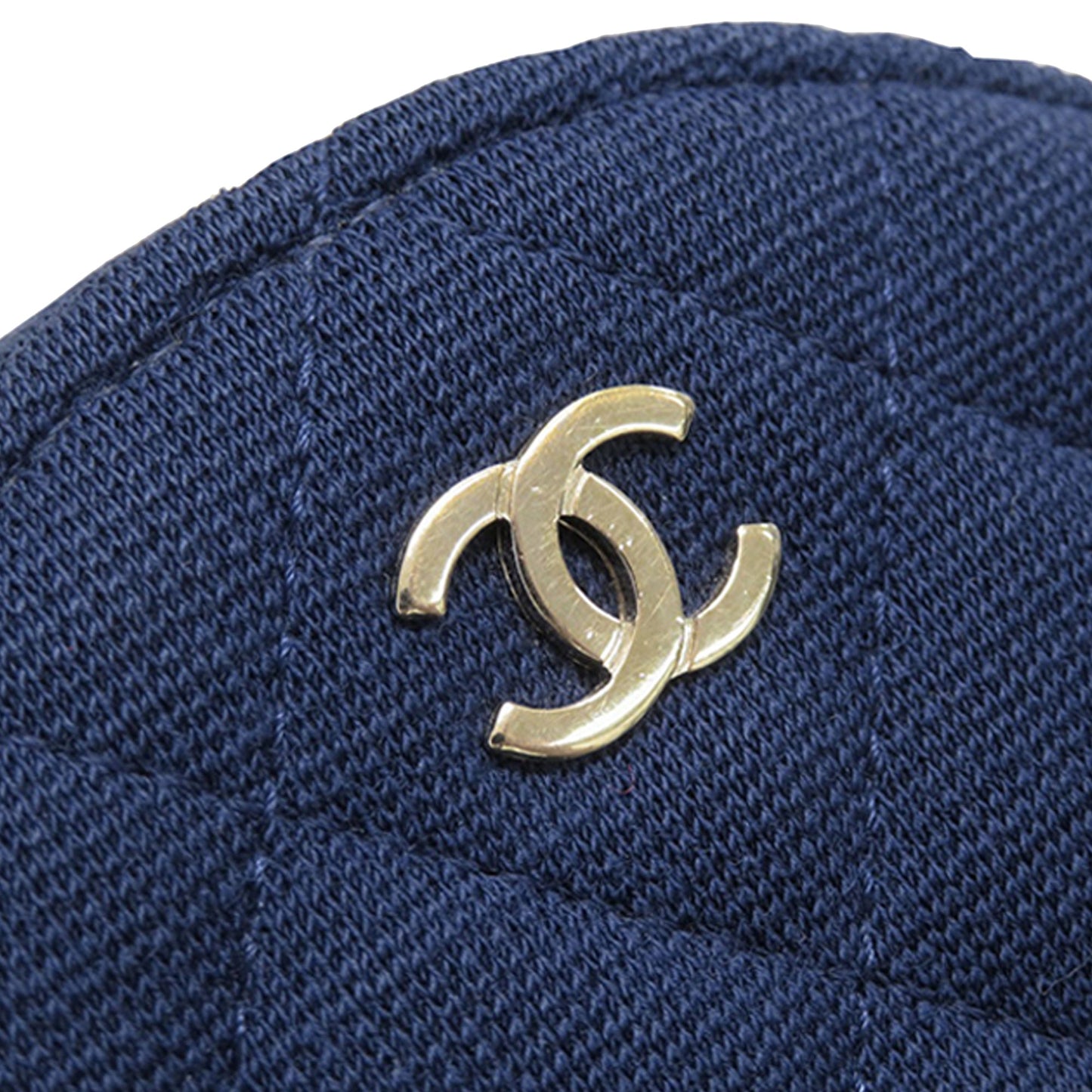 Chanel CC Quilted Jersey Round Clutch with Chain