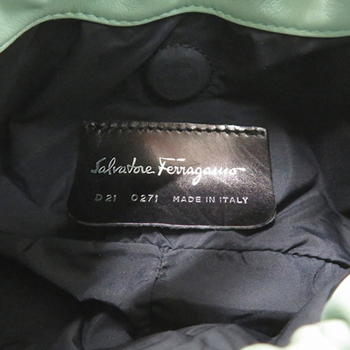 Ferragamo Mini Leather Handbag — Green