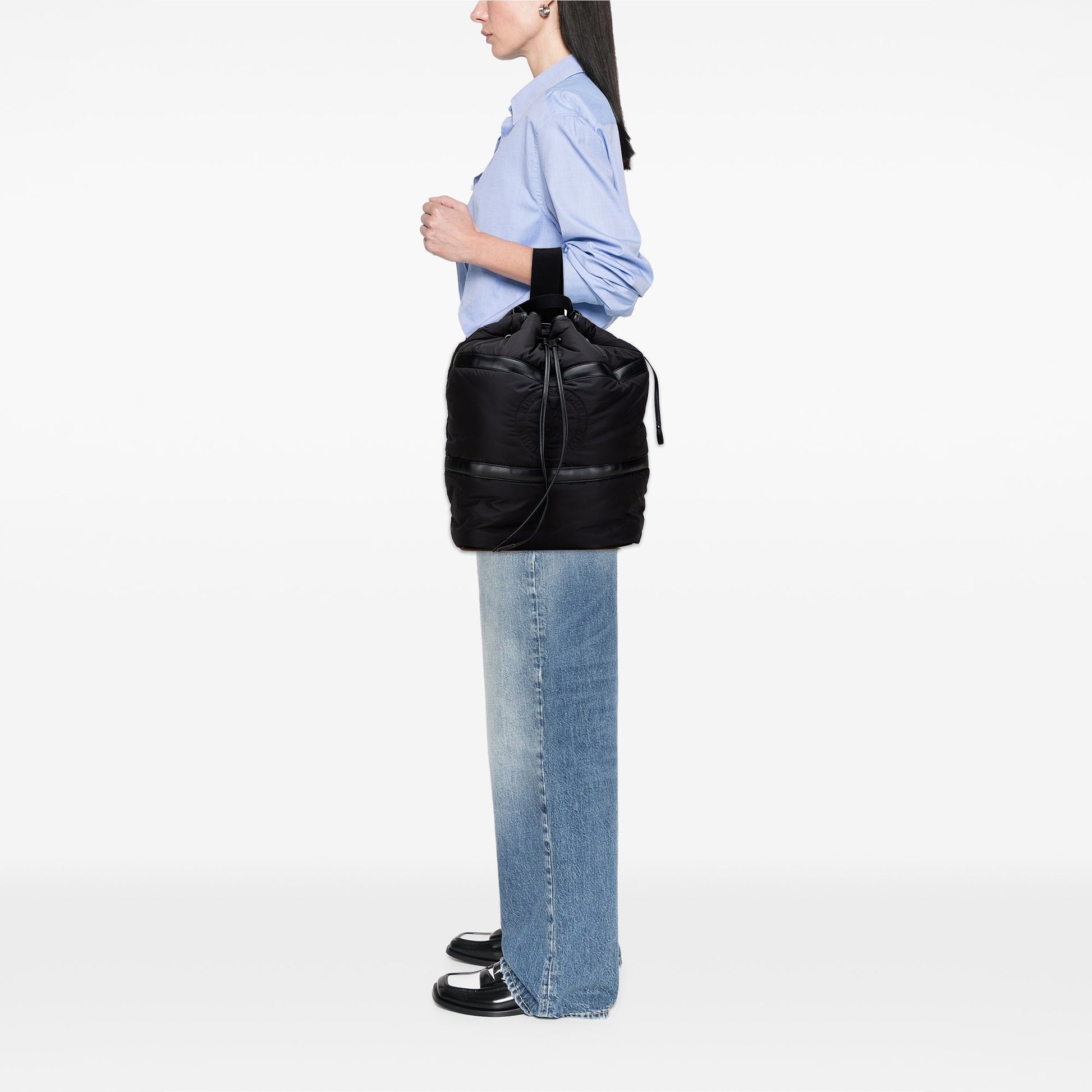 Saint Laurent Nylon Rive Gauche Drawstring Backpack