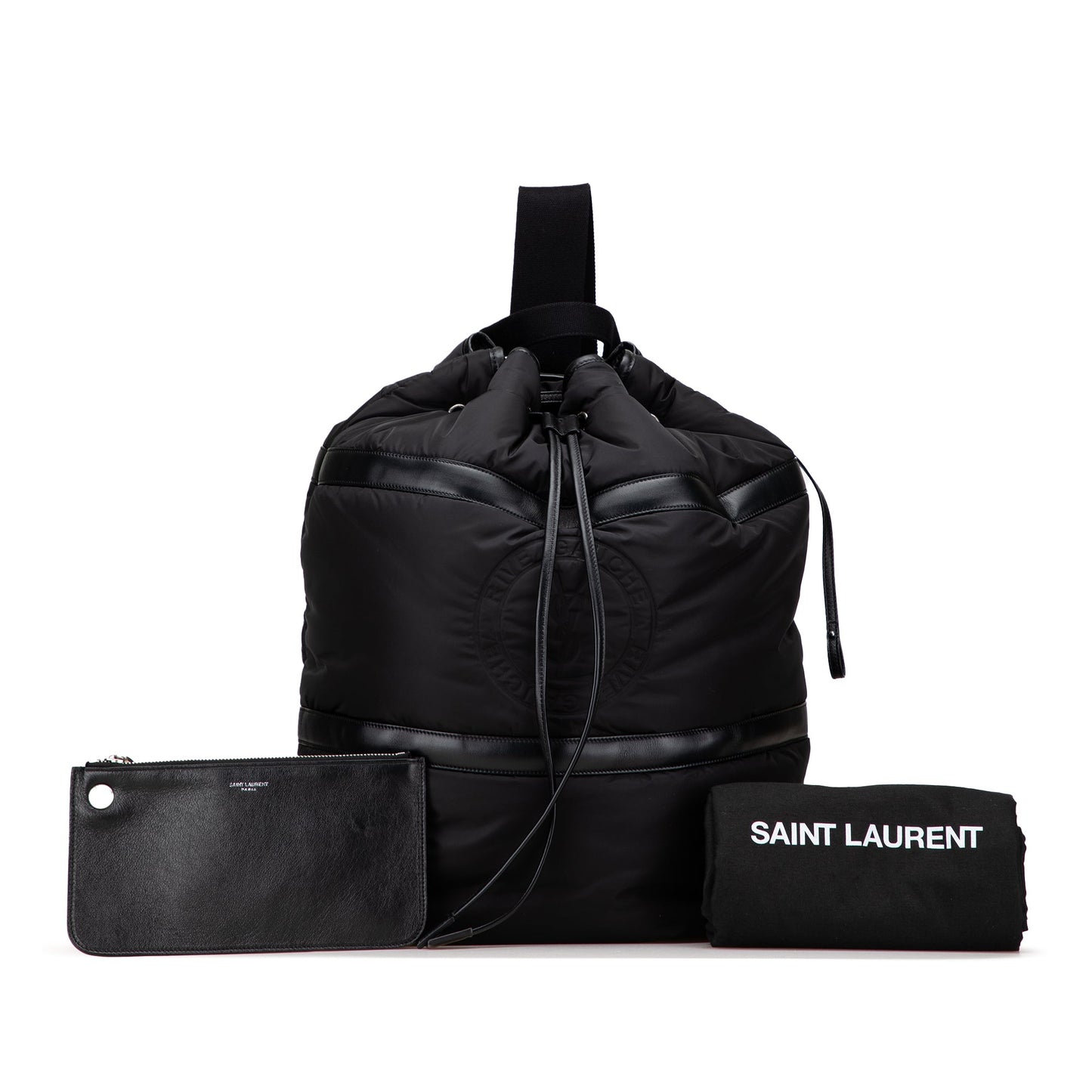 Saint Laurent Nylon Rive Gauche Drawstring Backpack