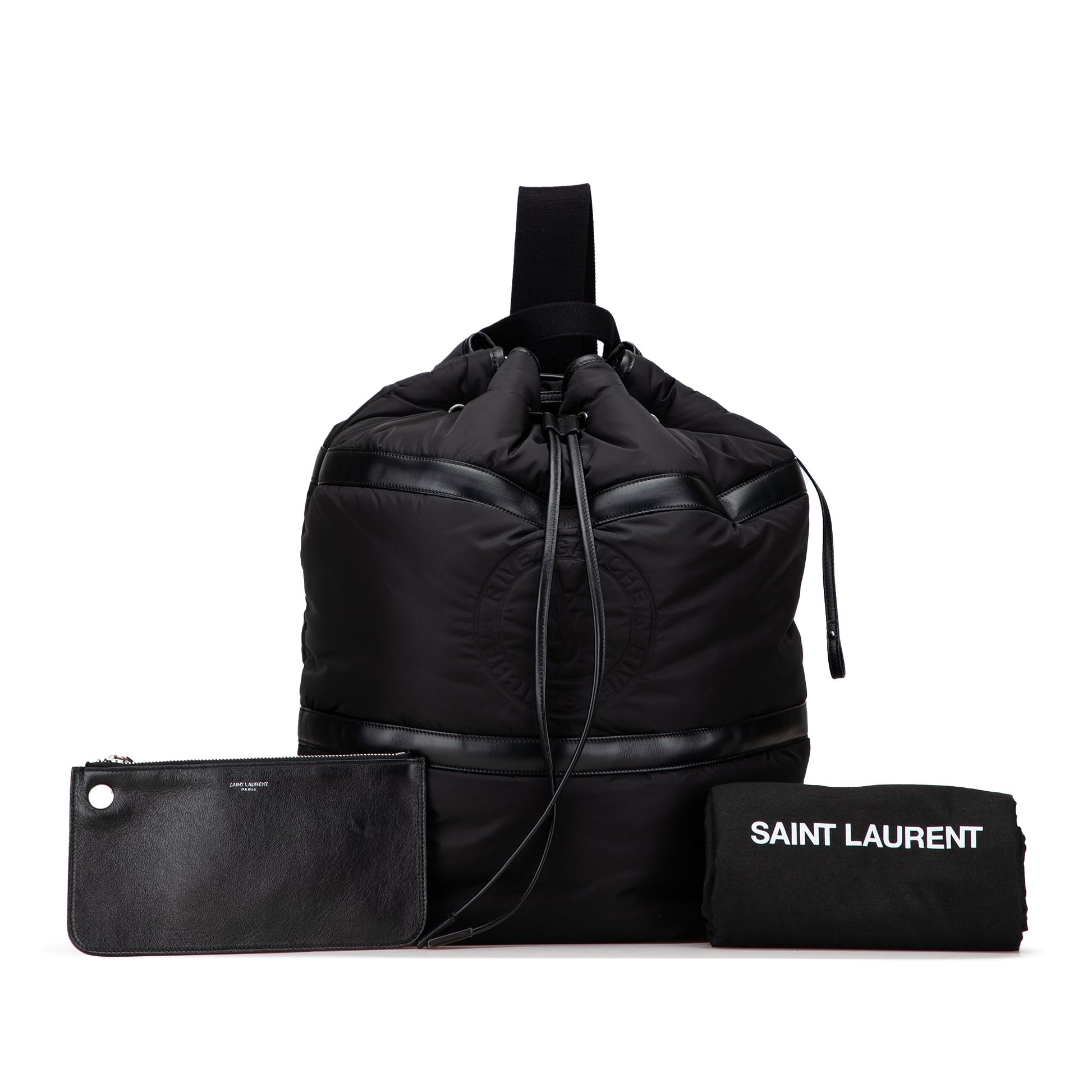 Saint Laurent Nylon Rive Gauche Drawstring Backpack