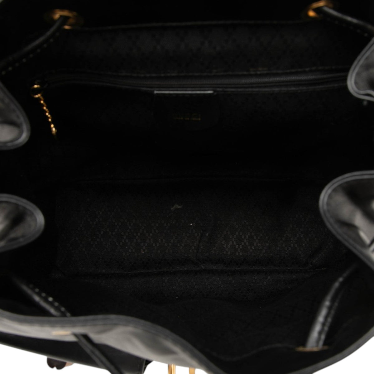 Gucci Large Calfskin Bamboo Drawstring Backpack