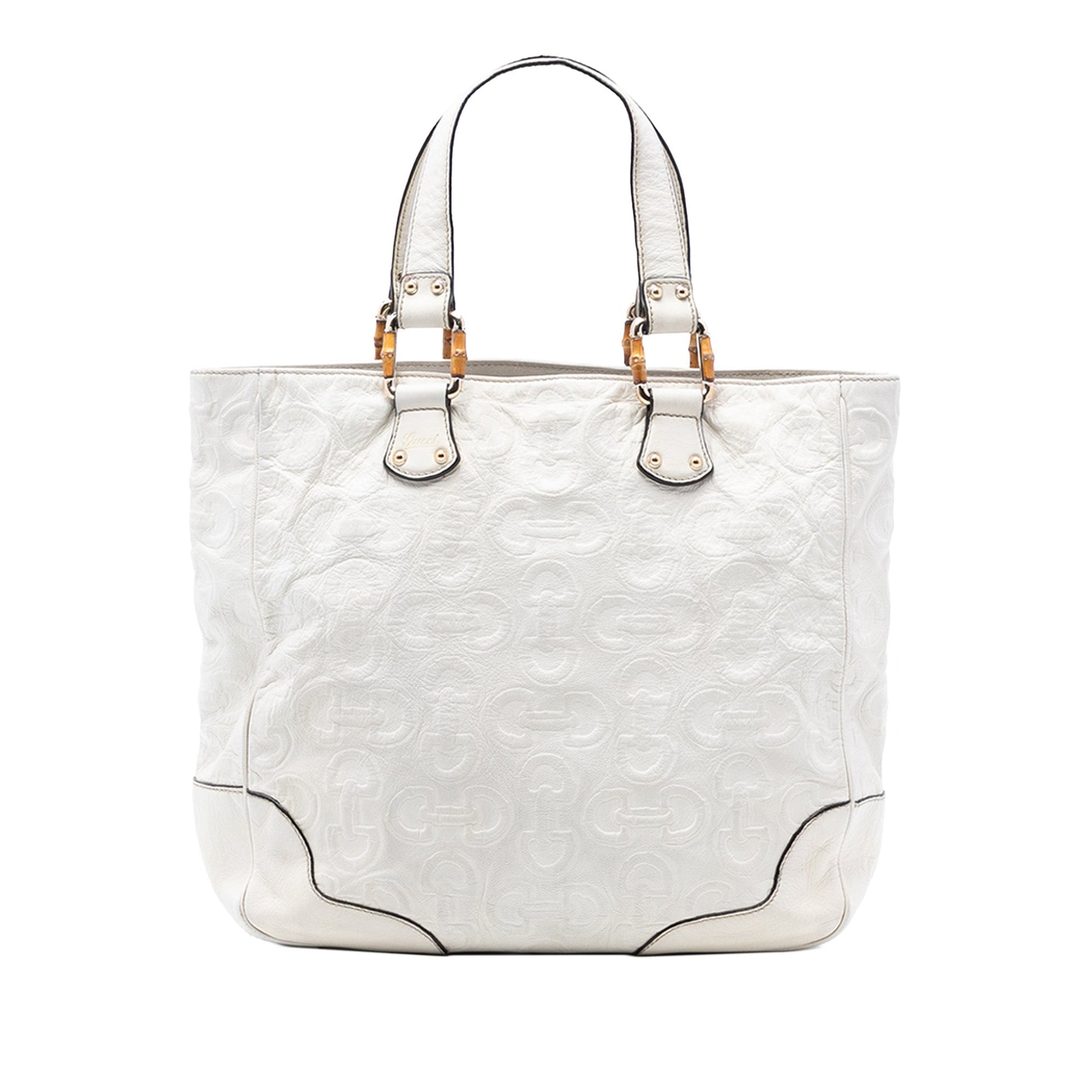 Gucci Leather Bamboo Horsebit Tote