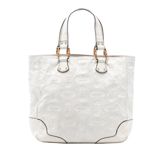 Gucci Leather Bamboo Horsebit Tote