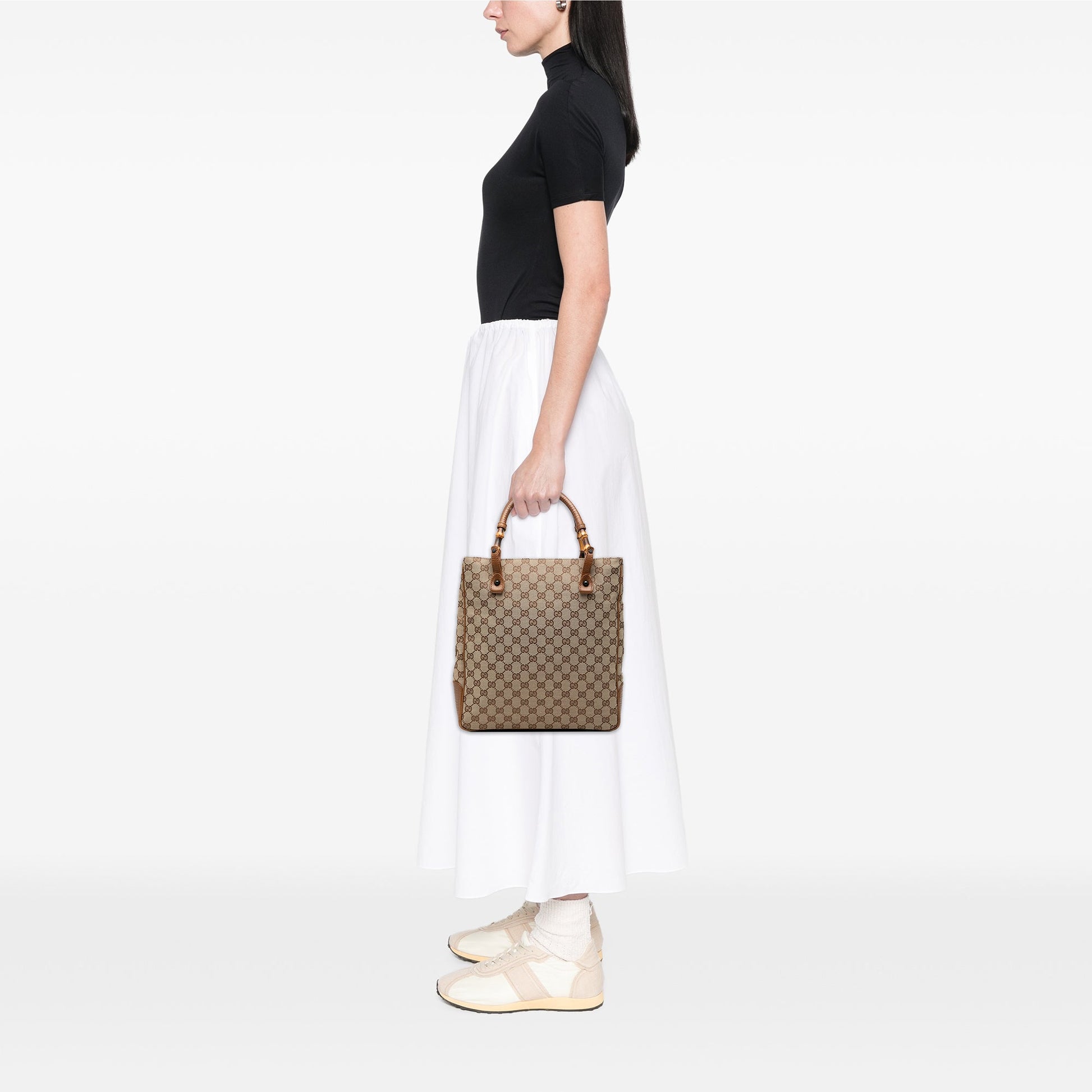 Gucci GG Canvas Bamboo Tote