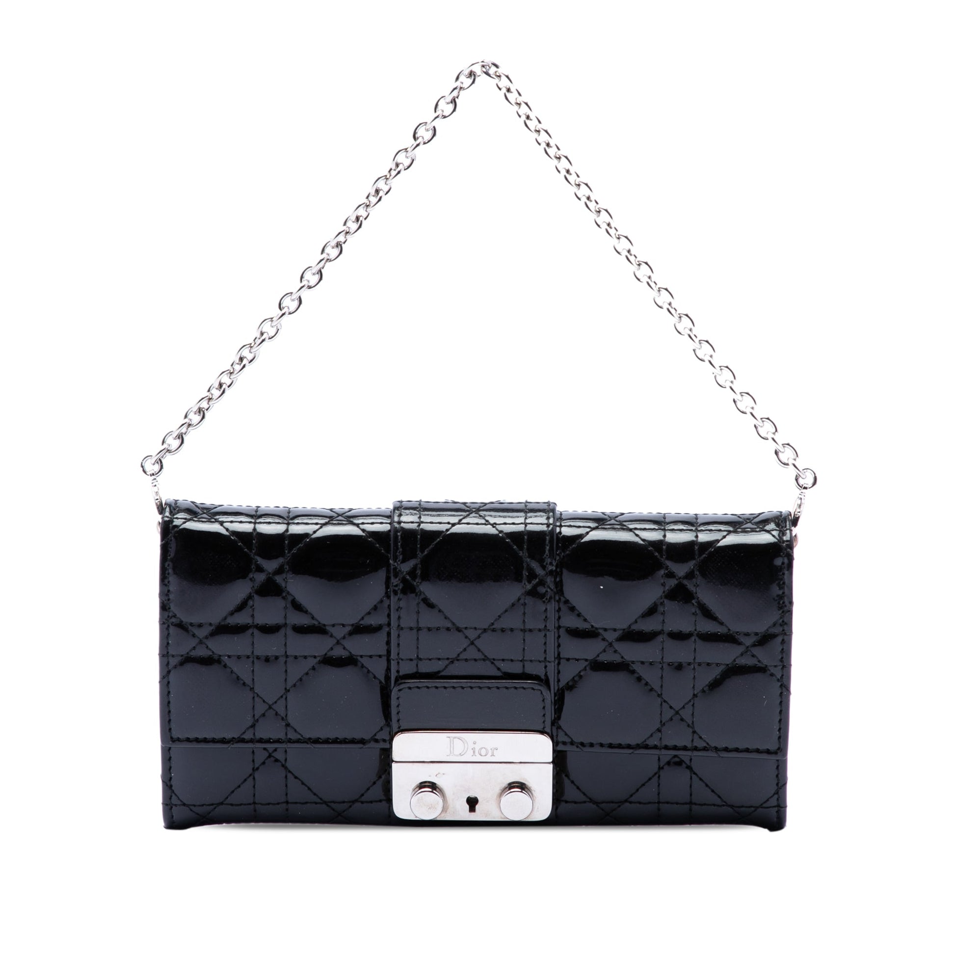 Dior Patent Cannage Miss Dior Wallet on Chain