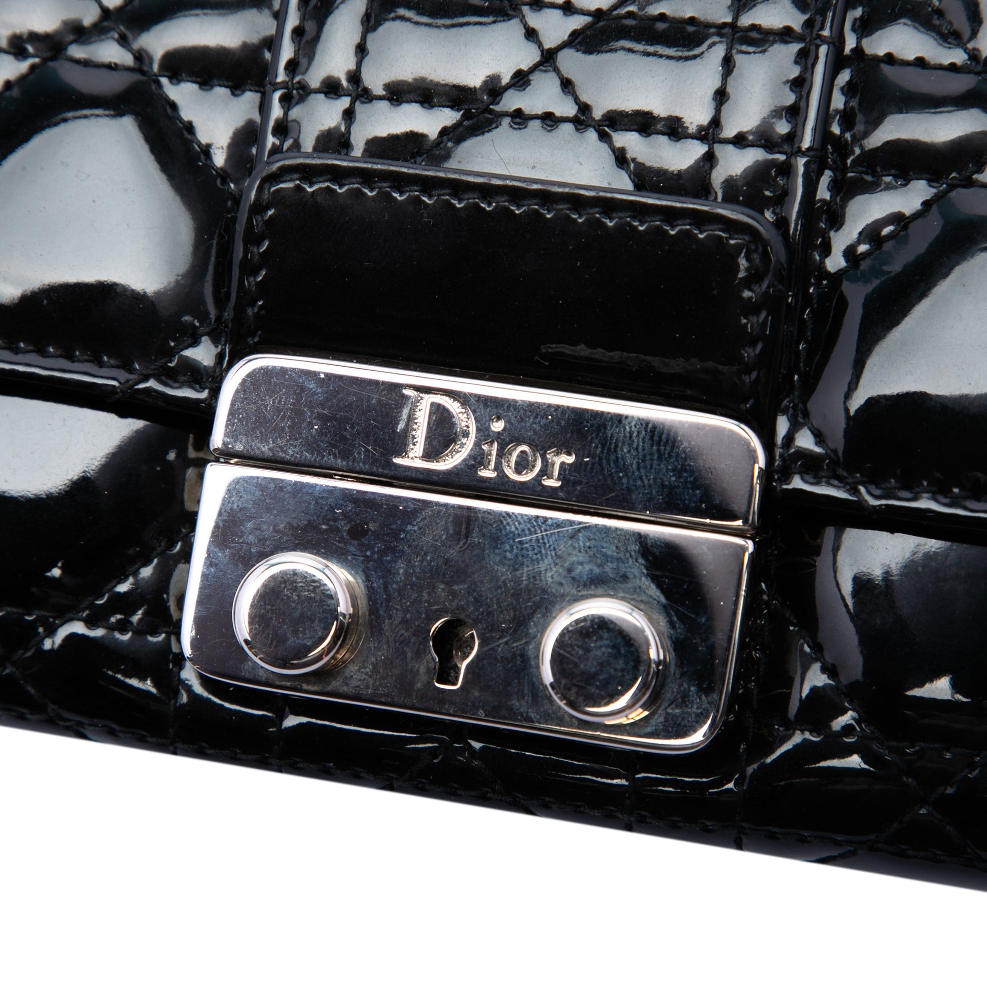 Dior Patent Cannage Miss Dior Wallet on Chain