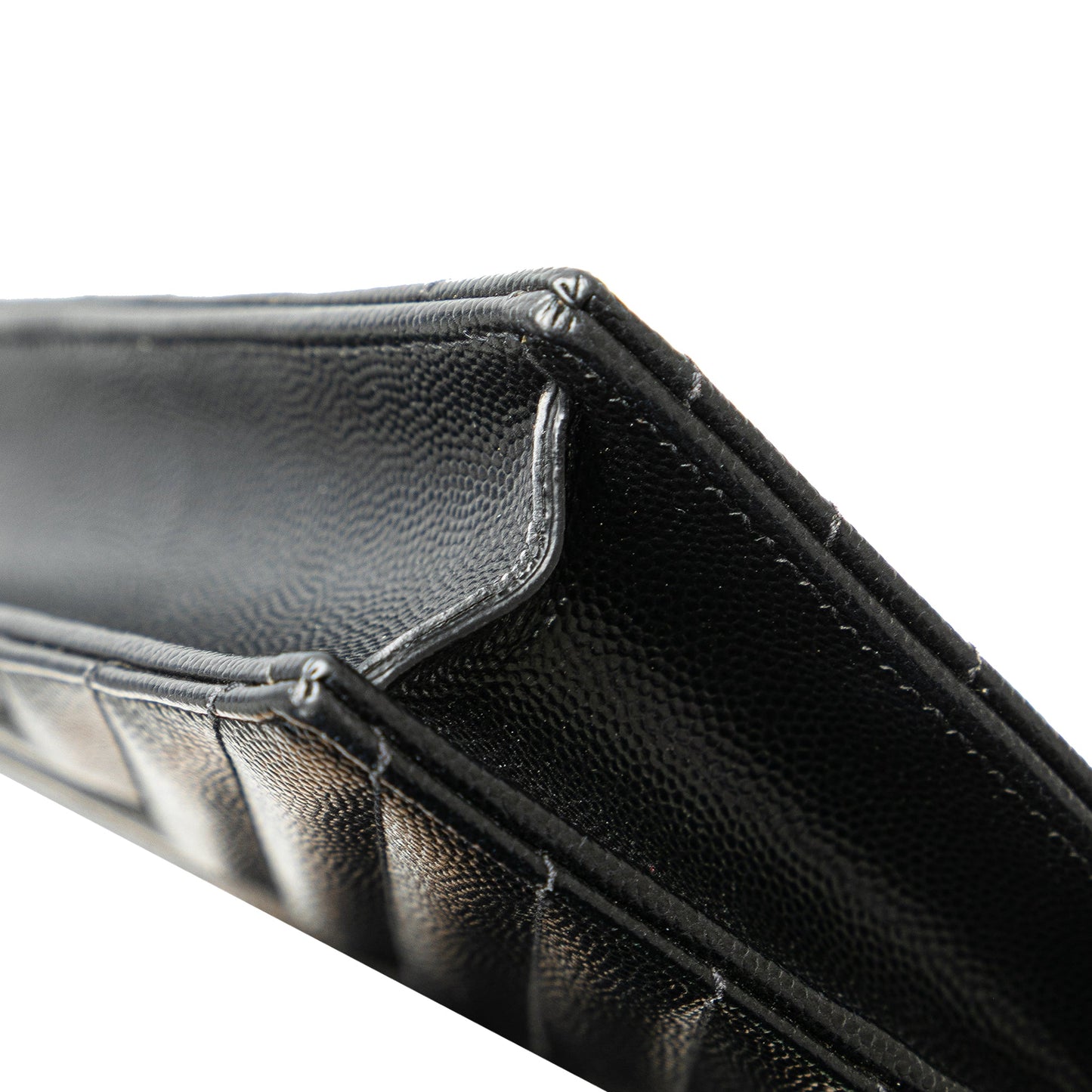 Saint Laurent Grain De Poudre Matelasse Chevron Monogram Chain Wallet