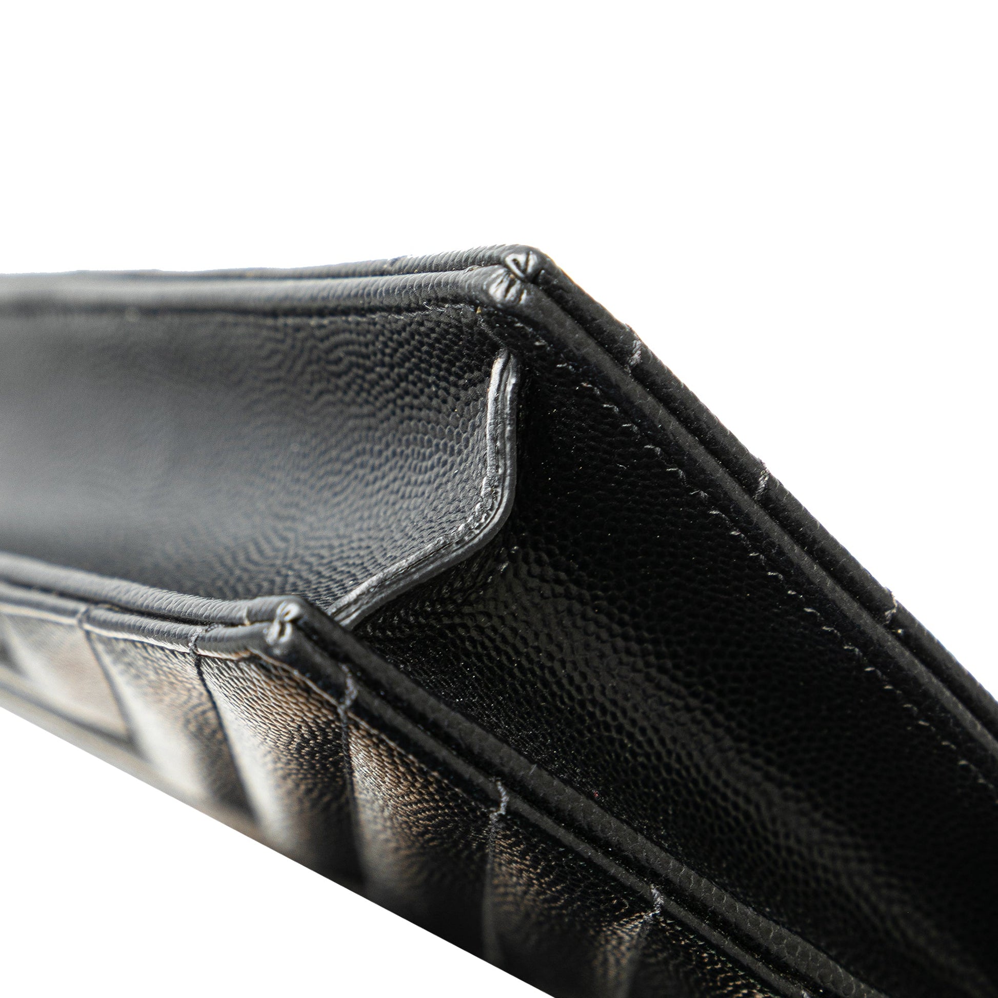 Saint Laurent Grain De Poudre Matelasse Chevron Monogram Chain Wallet
