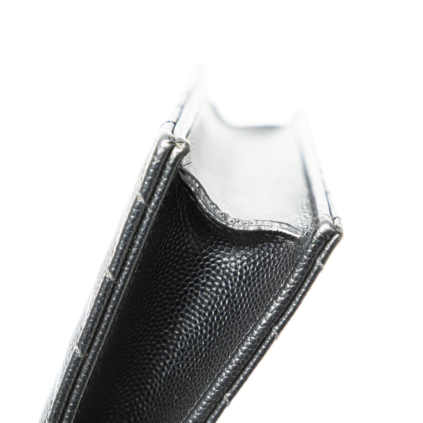 Saint Laurent Grain De Poudre Matelasse Chevron Monogram Chain Wallet