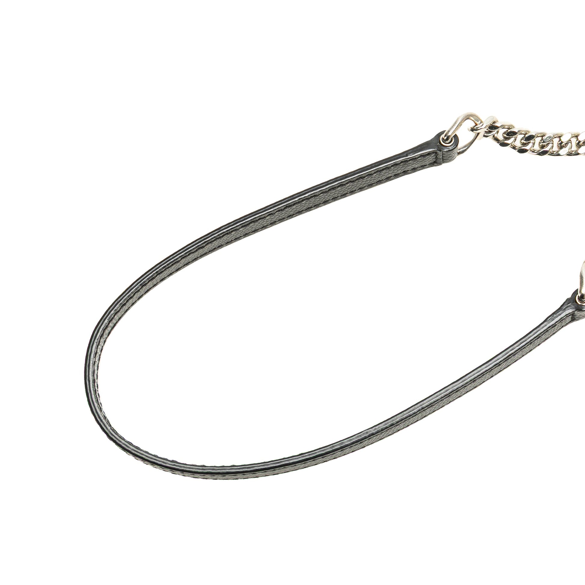 Saint Laurent Grain De Poudre Matelasse Chevron Monogram Chain Wallet